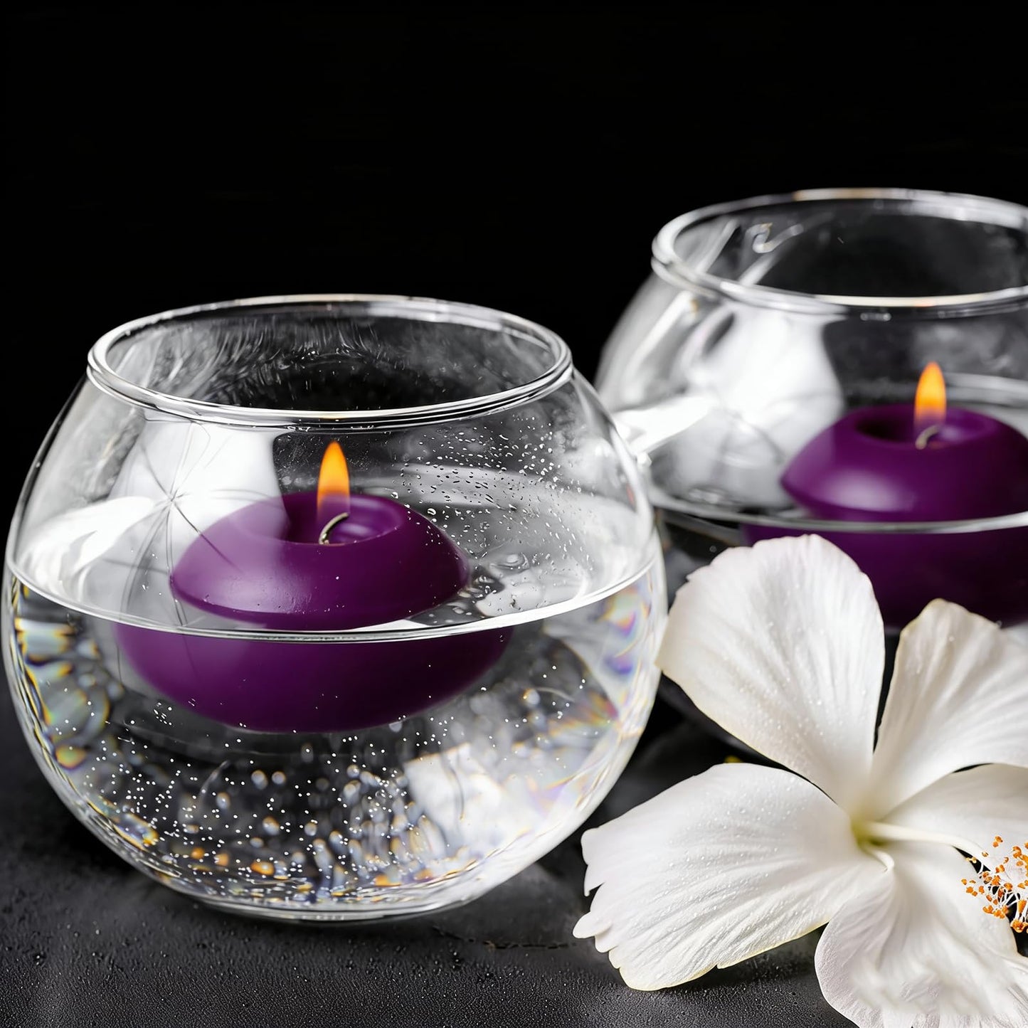 Purple Floating Candles 3 Inch 12 Pack – Paraffin Wax Floating Candle for Weddings, Parties, Worship, Spa & Memorial Décor – Clean Burning & Long Lasting
