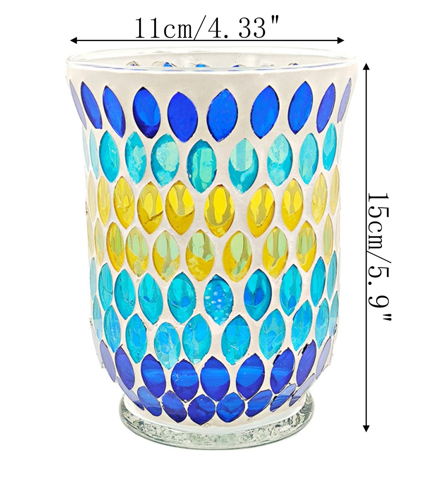 Maimeili Glass Candlestick Romantic Mosaic Broken Candlelight Aromatherapy Candle Cup for Valentine's Day Christmas Thanksgiving Tables Center of Party Decorations(NO Candles)