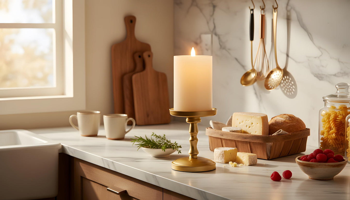 CozierGlow Flameless Pillar Candles Flickering with Remote Timer, Battery Operated LED Candles Up to 400 Hours, 3D Moving Flame Real Wax Candles, D4 x H6, Remote Included (Ivory, 4inx6in)