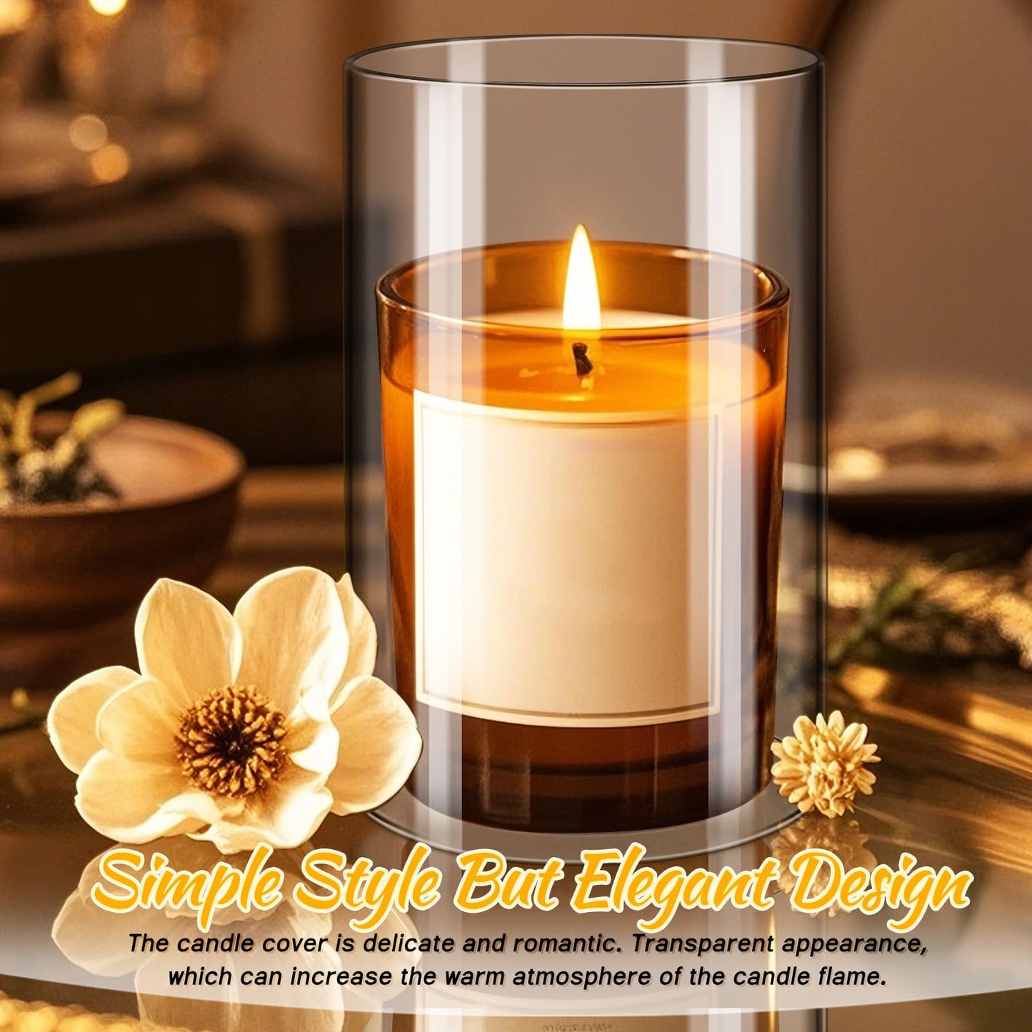 SHINEOFI 2pcs Hurricane Candle Holder Sleeve Cylinder Glass Shade Candleholder Tube Lamp Shade, Clear Glass Bottomless Cylinder, 5. 9 X 3. 9 Inches
