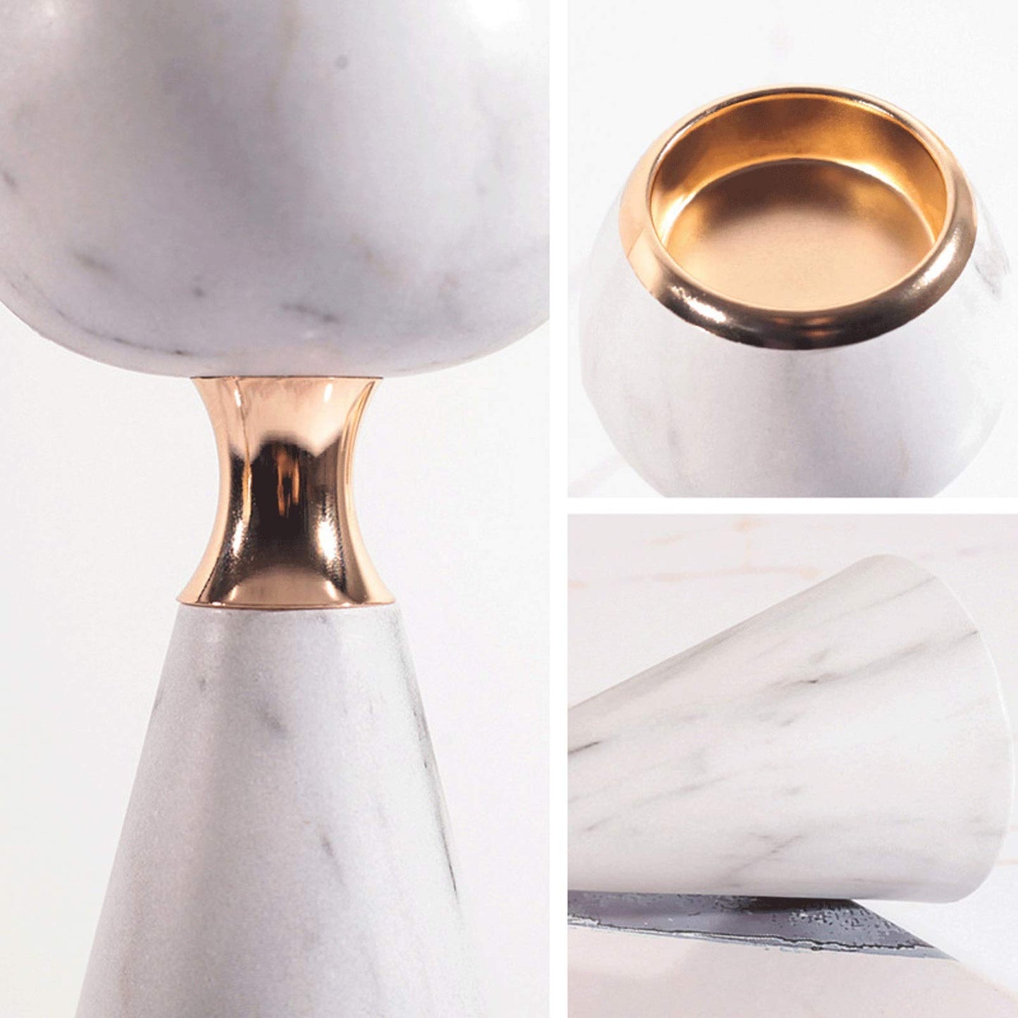 XILIN-1987 Candle Holderss Modern Wrought Iron Candle Holder Imitation Marble Metal Candlestick， Decorative Candlestick Holder for Wedding, Dinning, Party (Pack of 2) Decorative Candlestick