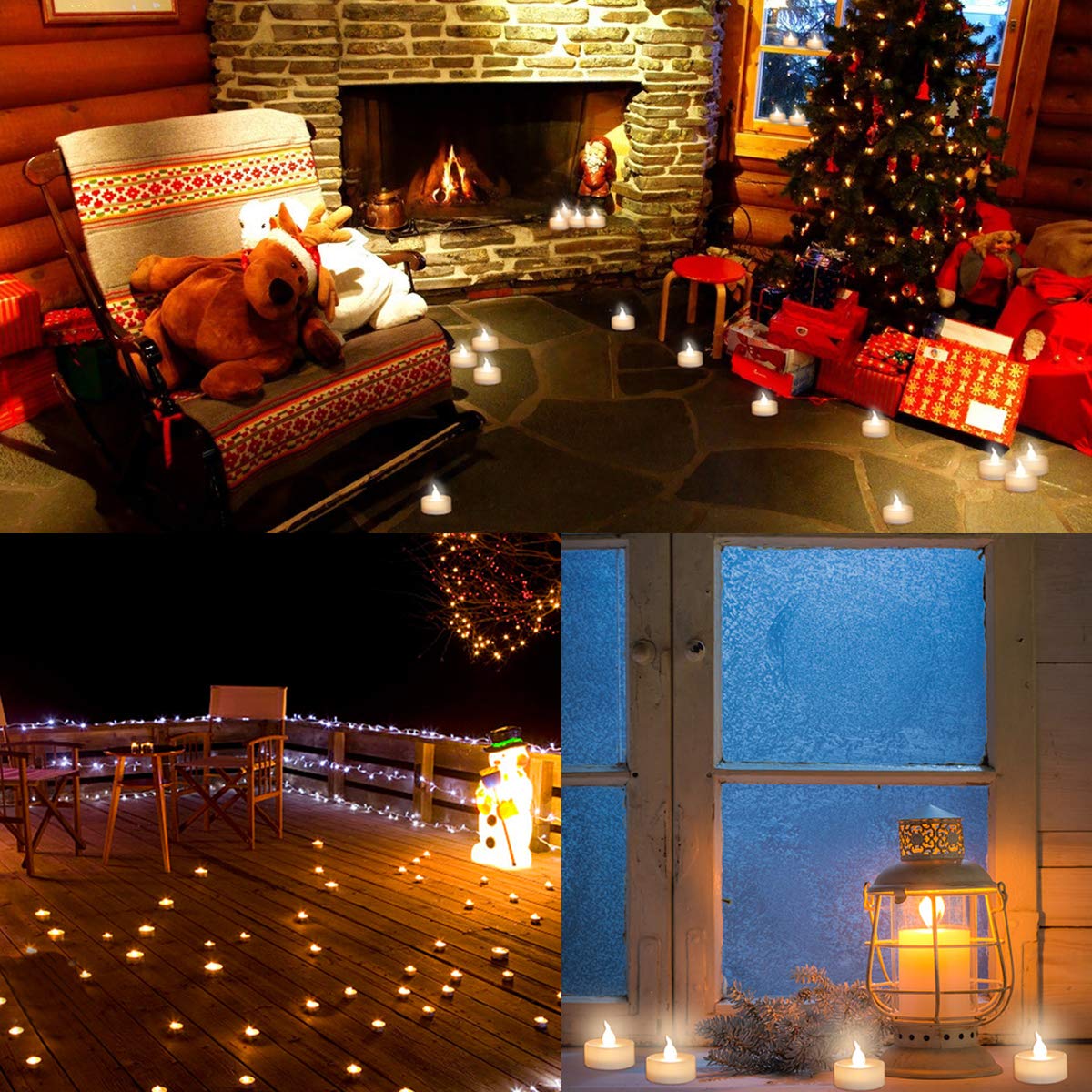 Cozeyat 12pcs Led Tea Lights with Timer Function(6Hrs On 18Hrs Off) Mini Flameless Candles Warm White Flickering Battery Operated Tealights for Christmas Wedding Halloween Party Home Decoration