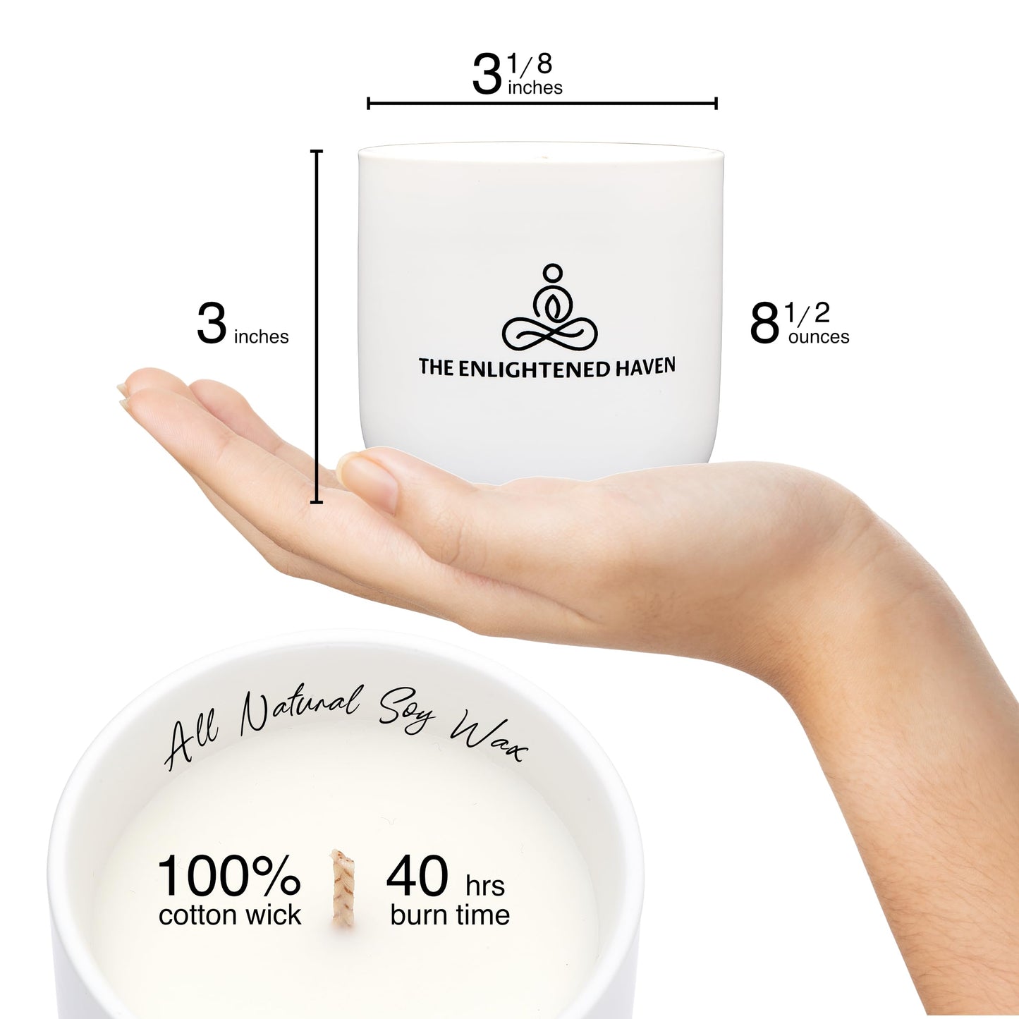 Sympathy Candle - Natural Soy Wax Scented Memorial Candles for Loss of Loved One - Remembrance, Grief, Condolences, Funeral, Thinking of You, Bereavement Gifts - Gardenia - 40 Burn hrs