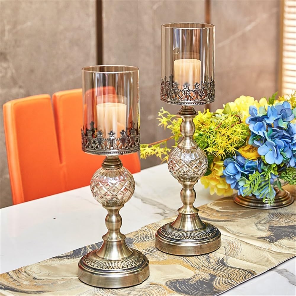 YUHUAWF Candle Holderss Luxury Table Decoration Metal Candle Holder for Home Wedding Event and Party Festival Decorative Candlestick(Small)