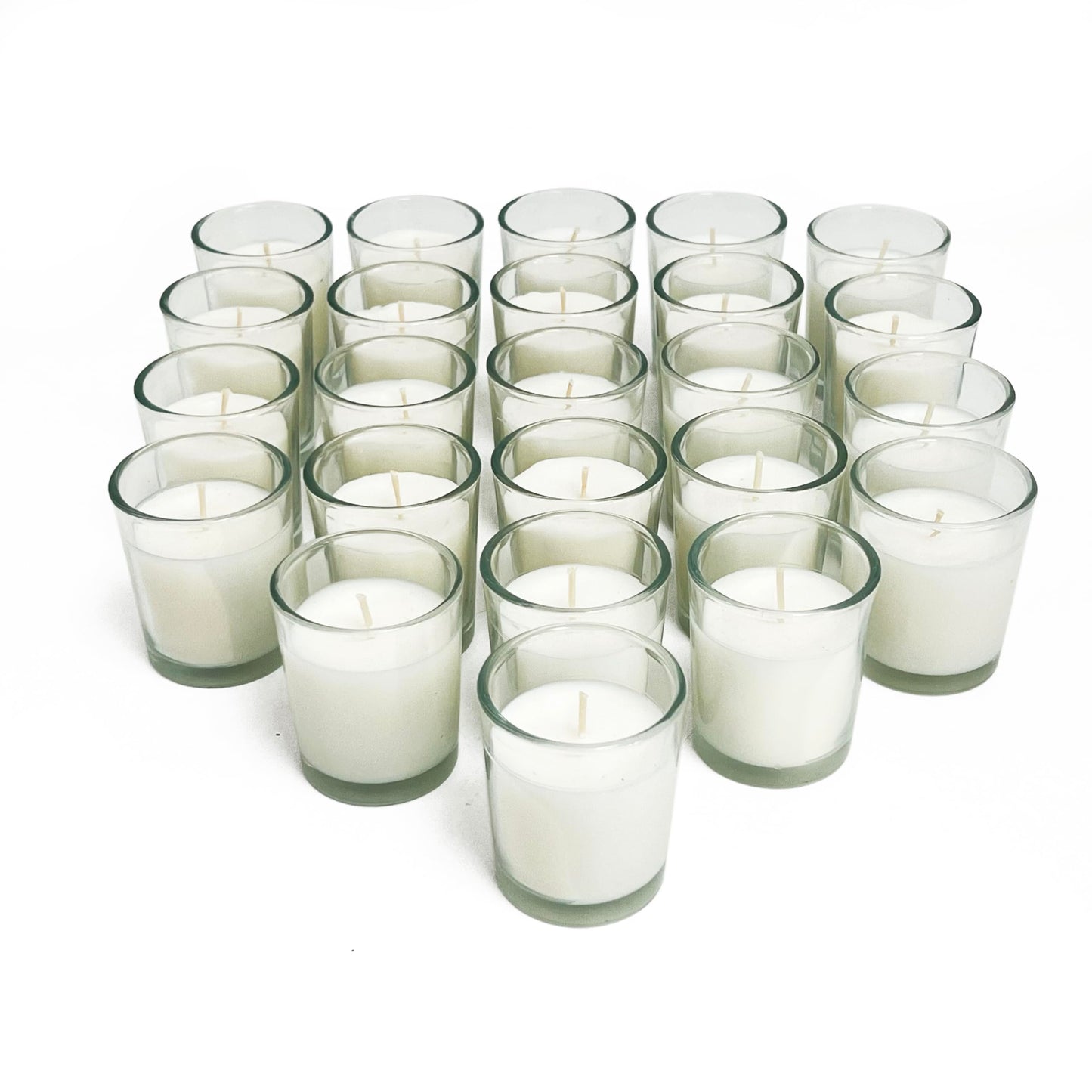 Simply Soson Scented Votive Candles, Bulk Set of 24 White Peppermint Scented Candles Bulk, Votive Candles Scented in Glass, 10 Hours Burn, for Wedding, Birthday, Holiday Christmas & Home Decoration
