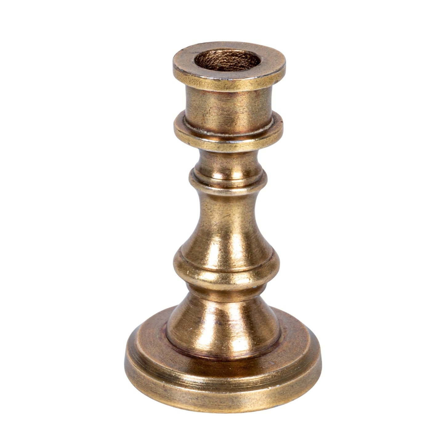 Creative Co-Op Small Antique Cast Aluminum Taper Holder, Gold