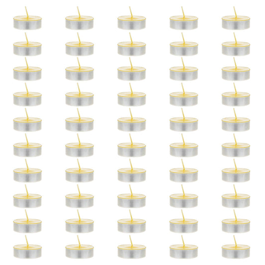 Mega Candles 50 pcs Scented Tea Lights Citronella Candles, Hand Poured Paraffin Wax Candle 8 Hours, Indoor & Outdoor Use, Camping, Festivities, Events, Party Usage, Patio, Barbecue BBQ, Picnics