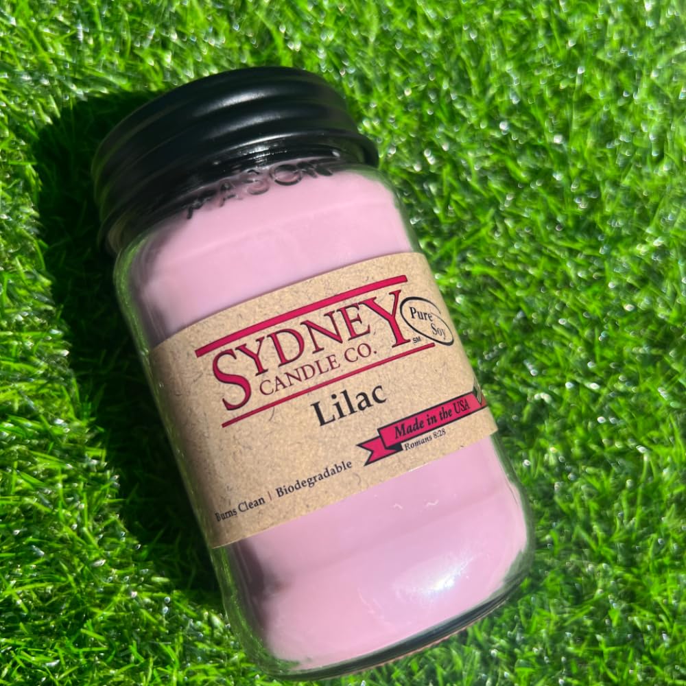 Sydney Candle Co. Soy Wax Spring Candles – Blooming Lilac, 15.5 oz, 2 Pack, Spring Scented Candles for Home, Approx. 180-Hour Burn Time
