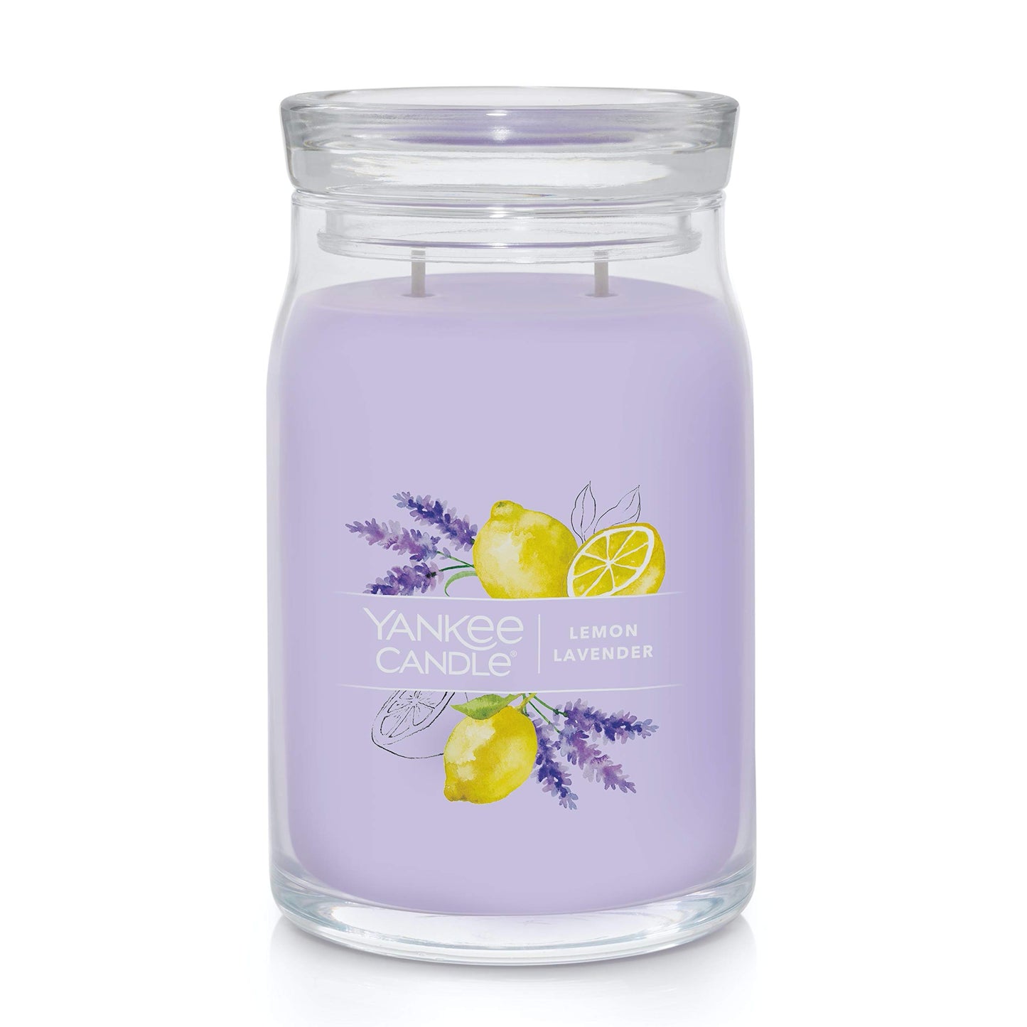 Yankee Candle Lemon Lavender Scented Signature 20oz Large Jar 2-Wick Candle Over 60 Hours of Burn Time