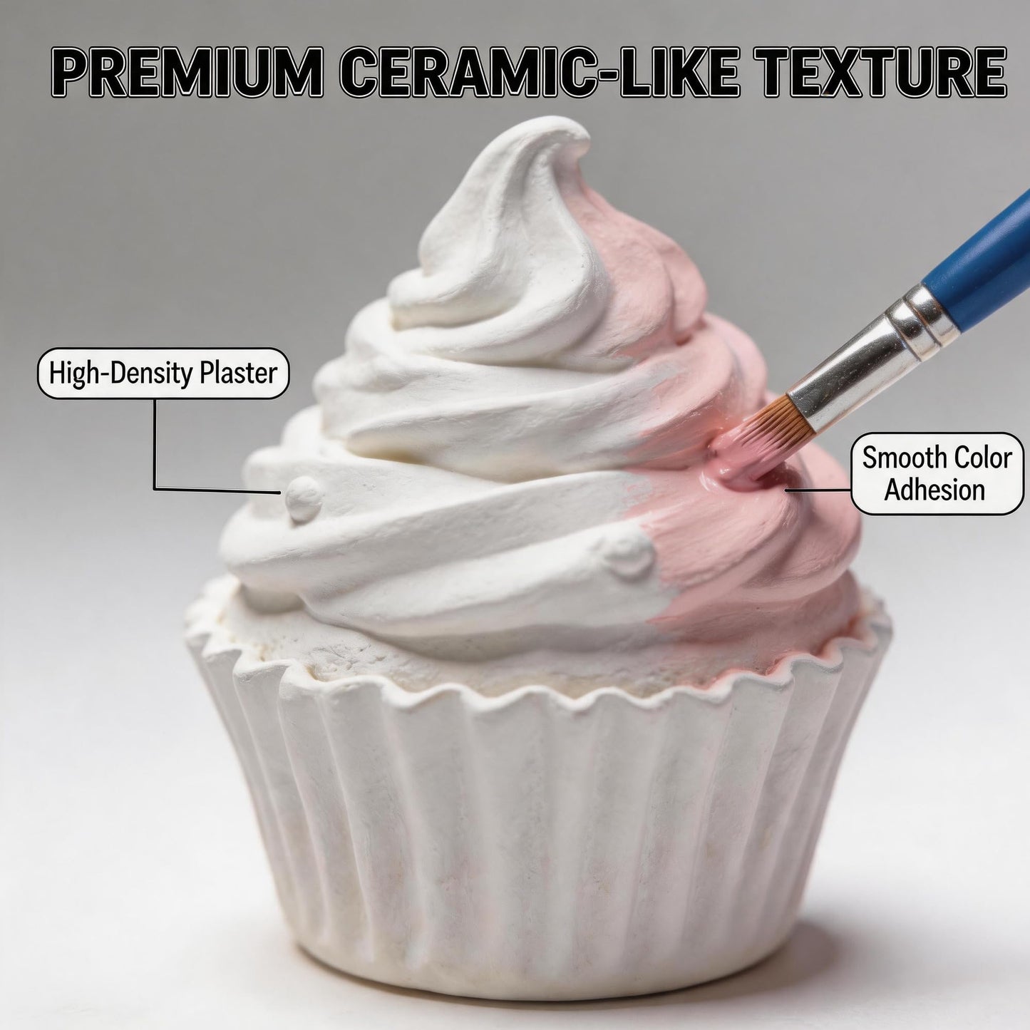 15 Pcs Plaster Painting Kit for Adults & Teens - DIY Miniature Cake & Dessert Figurines - Ceramic-Like Fake Food Props for Home Aesthetic Decor, Crafting & Bakery Display