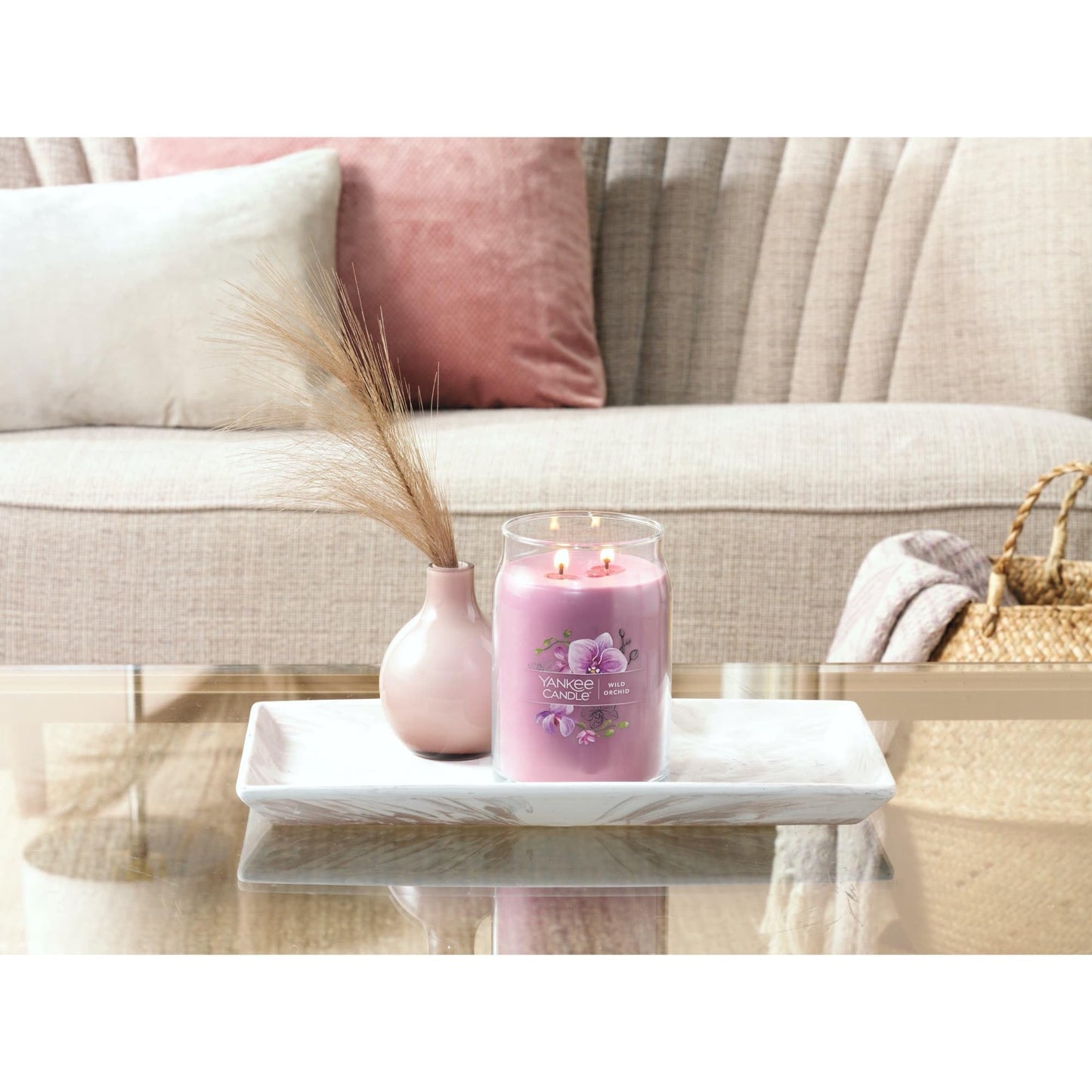 Yankee Candle Wild Orchid Scented Signature 20oz Large Jar 2-Wick Candle Over 60 Hours of Burn Time