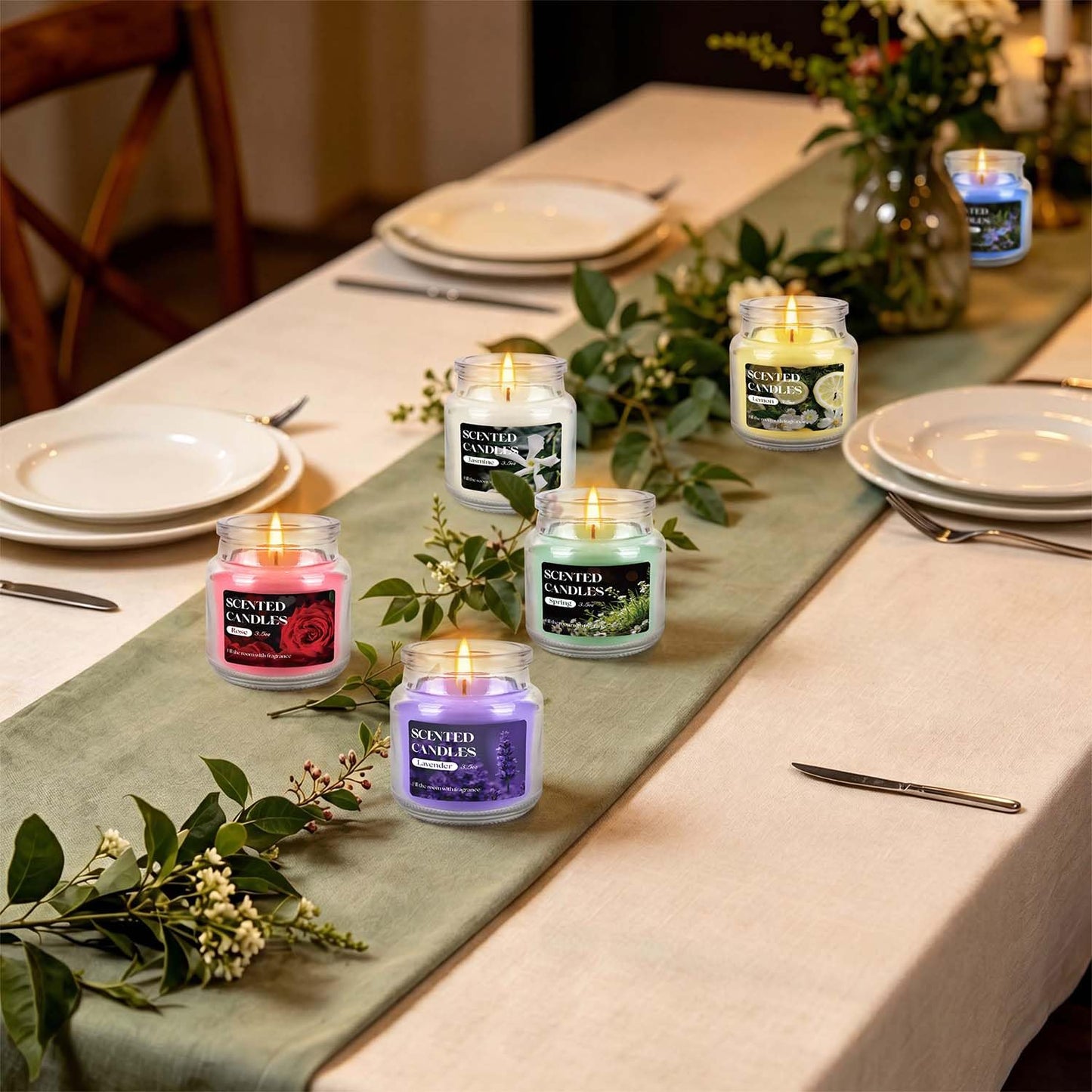 CLTNIKET 12-Pack 3.5oz Scented Candles Gift Set - Natural Soy Wax, Cotton Wick Aromatherapy Candles, Six Different Fragrances for Home Decor & Perfect Summer Gifts.