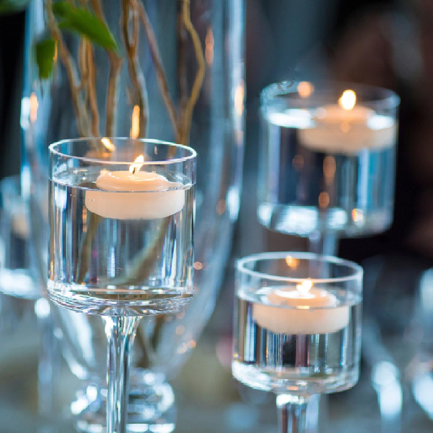 Baikaraer White Floating Candles-3 Inch Unscented Dripless Wax 13-15 Hours Burning,36 Pack for Centerpieces Floating Candles, for Cylindrical Vases, Swimming Pool,Restaurant,Wedding,Party Decoration