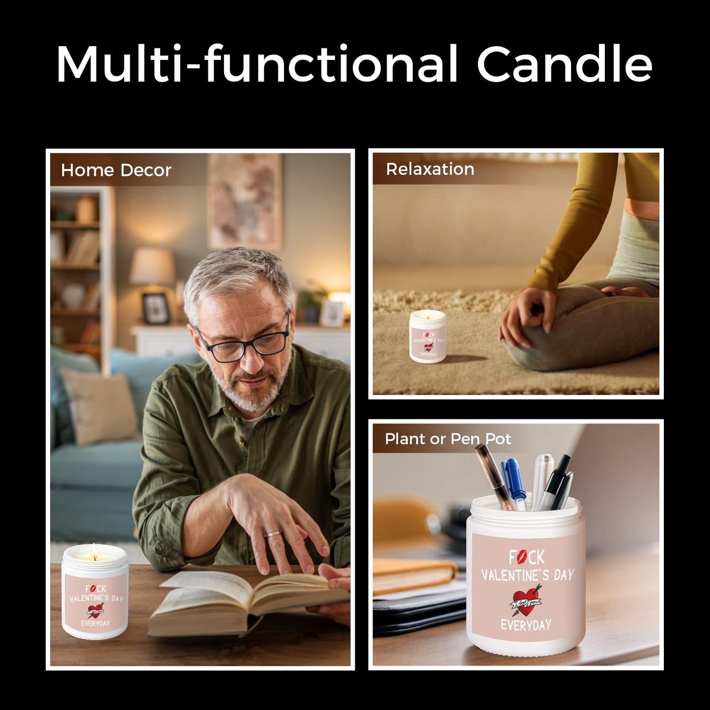 MOASITN Valentines Day Candles for Her Girlfriend Wife, Romantic & Funny Love Gift for Him Boyfriend Husband, Best Valentines Birthday Lavender Scented Candel Couple Presents for Women Men
