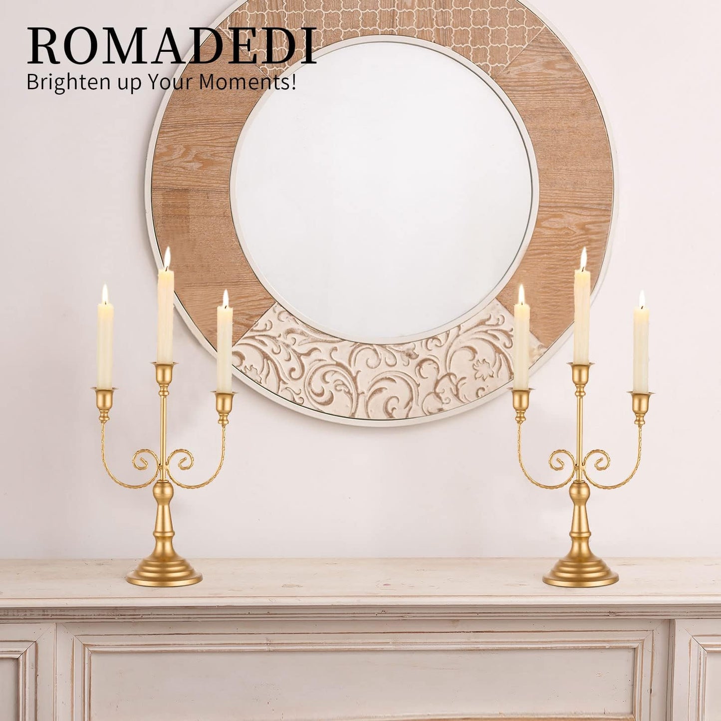 Romadedi Candelabra Black Candle Holders: 5 Arm Halloween Candlestick Holder 11.8" Gothic Home Decor for Party Table Centerpiece Mantel Christmas
