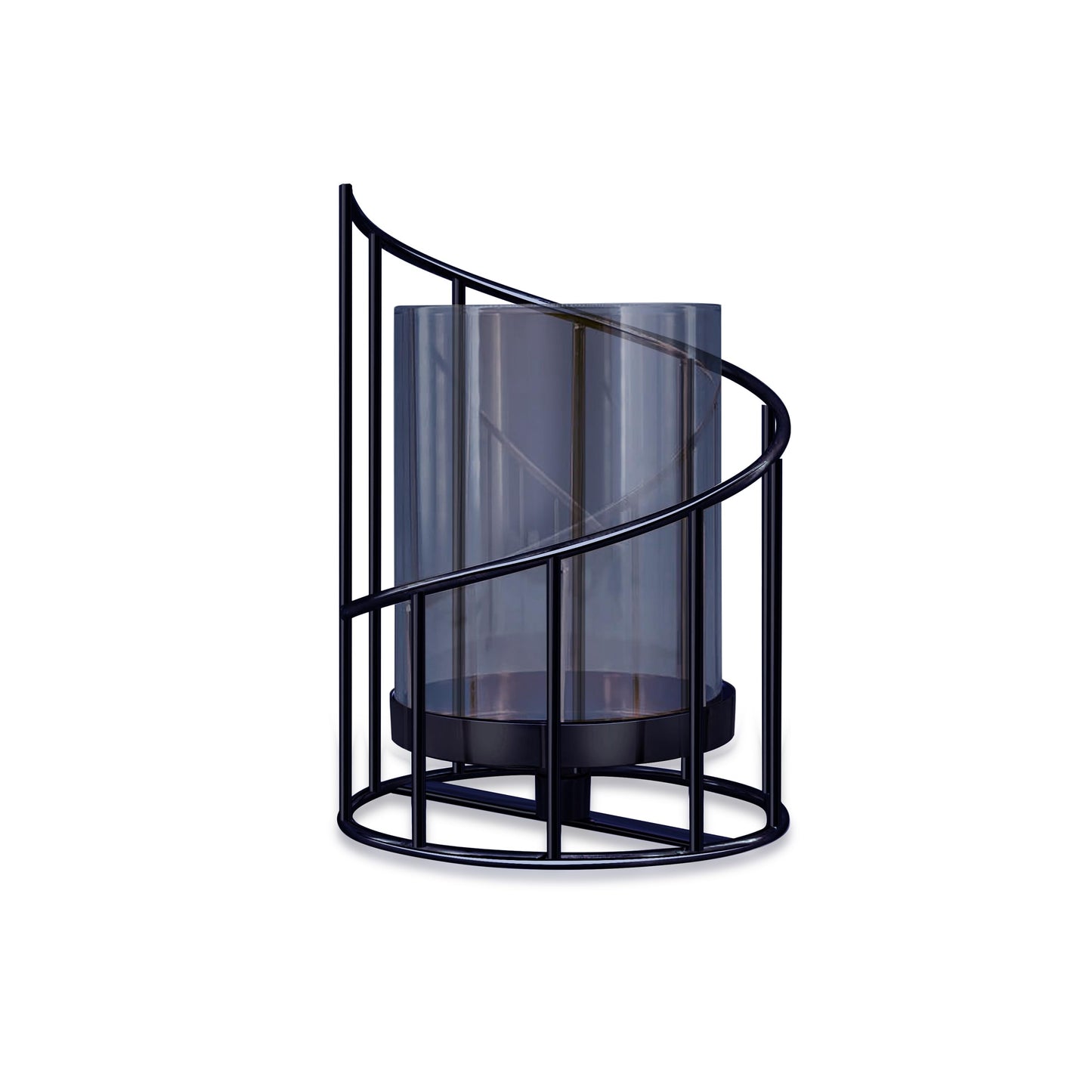 YIUTOYILY Black Hurricane Candle Holder, Black Candle Holders for Pillar Candles with Clear Glass Sleeve - Elegant Centerpiece for Weddings, Dinners, Party Decor