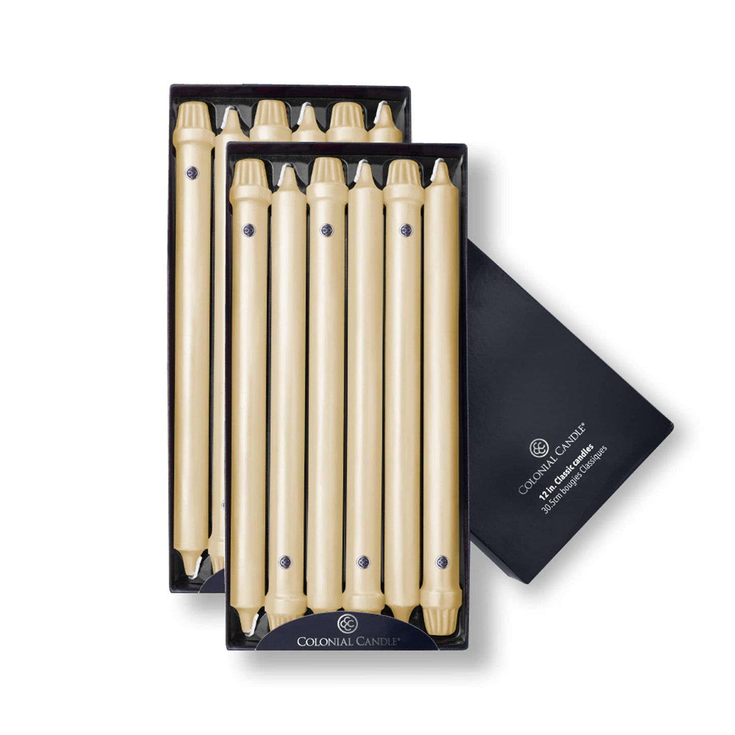 Colonial Candle Unscented Taper Candle, Classic Collection, Limoncello, 12 in, Pack of 12 - Up to 10 Hours Burn