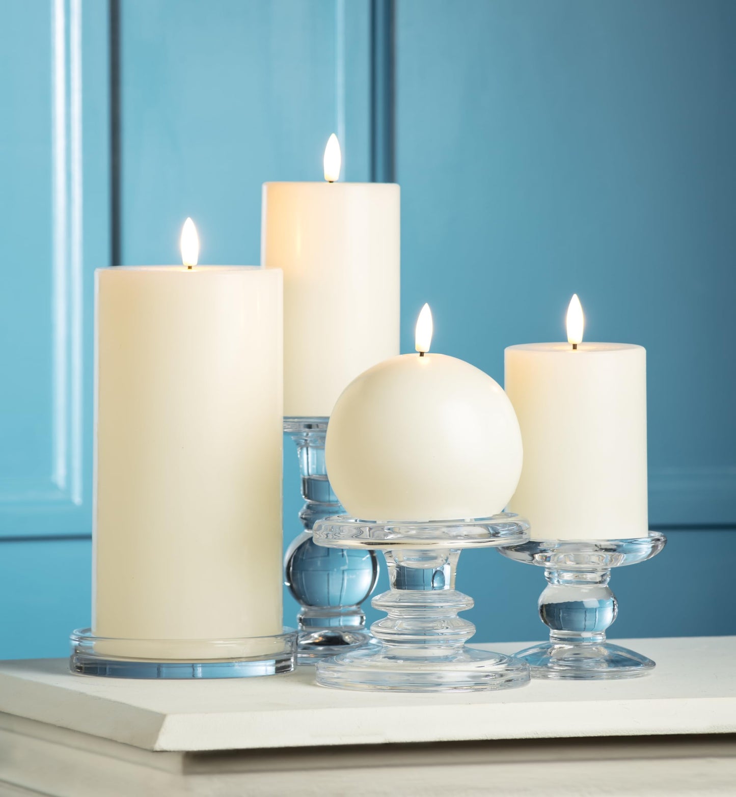 Abbott Collection Wax LED Flameless Ball Candle - Sand (4" D)