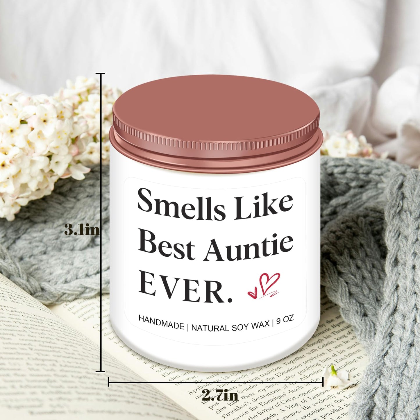 Homsolver Gifts for Aunt, Birthday Mothers Christmas Thanksgiving Gifts for Aunt, Smells Like Best Auntie Ever Scented Candles