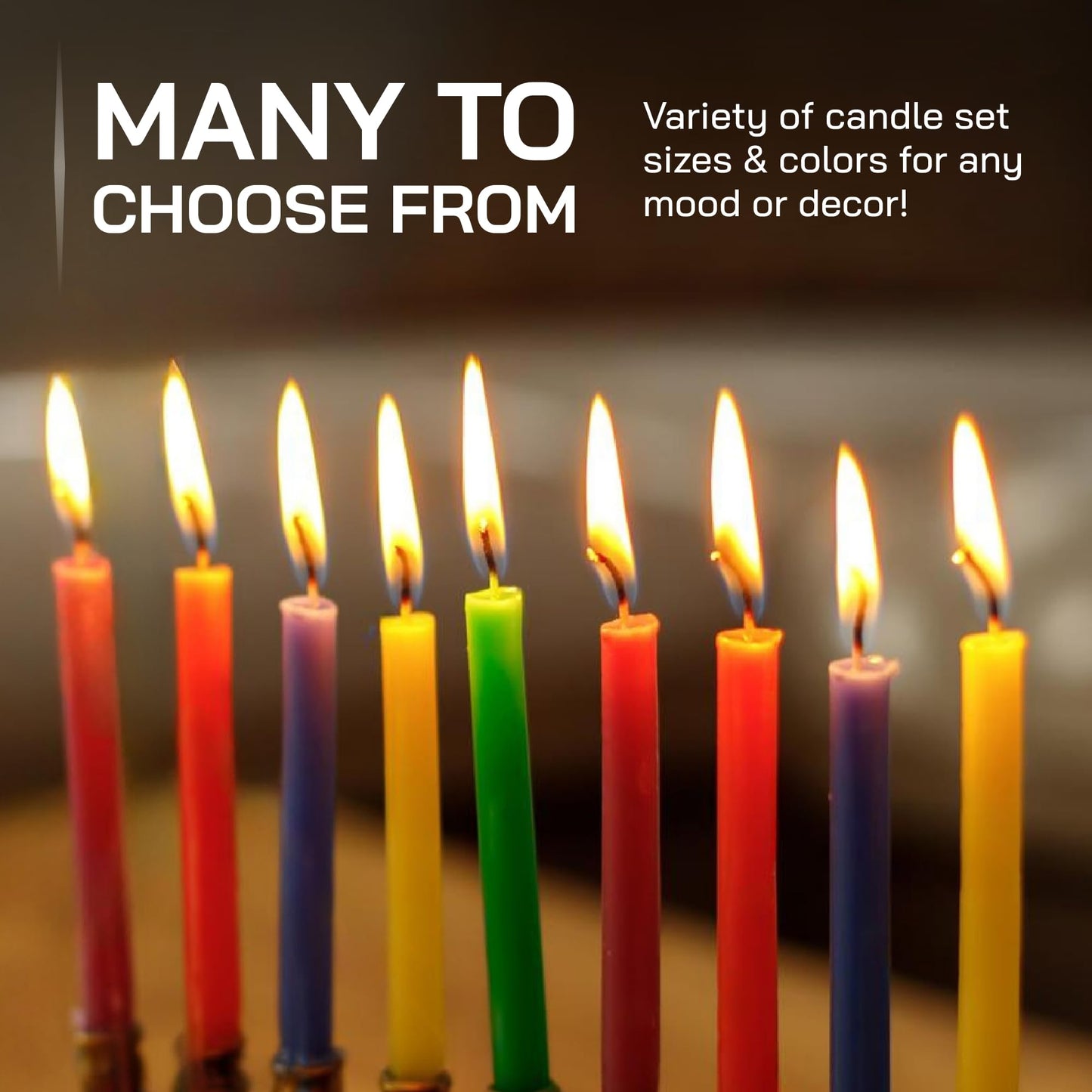 Danilovo Thin Taper Beeswax Candles - Honey-Scented, Decorative Candles Ideal for Birthday Decoration or Church Prayers - Black Drip Free, Tall & Smokeless Pack of 50 pcs, 7.3 x 0.24 inch