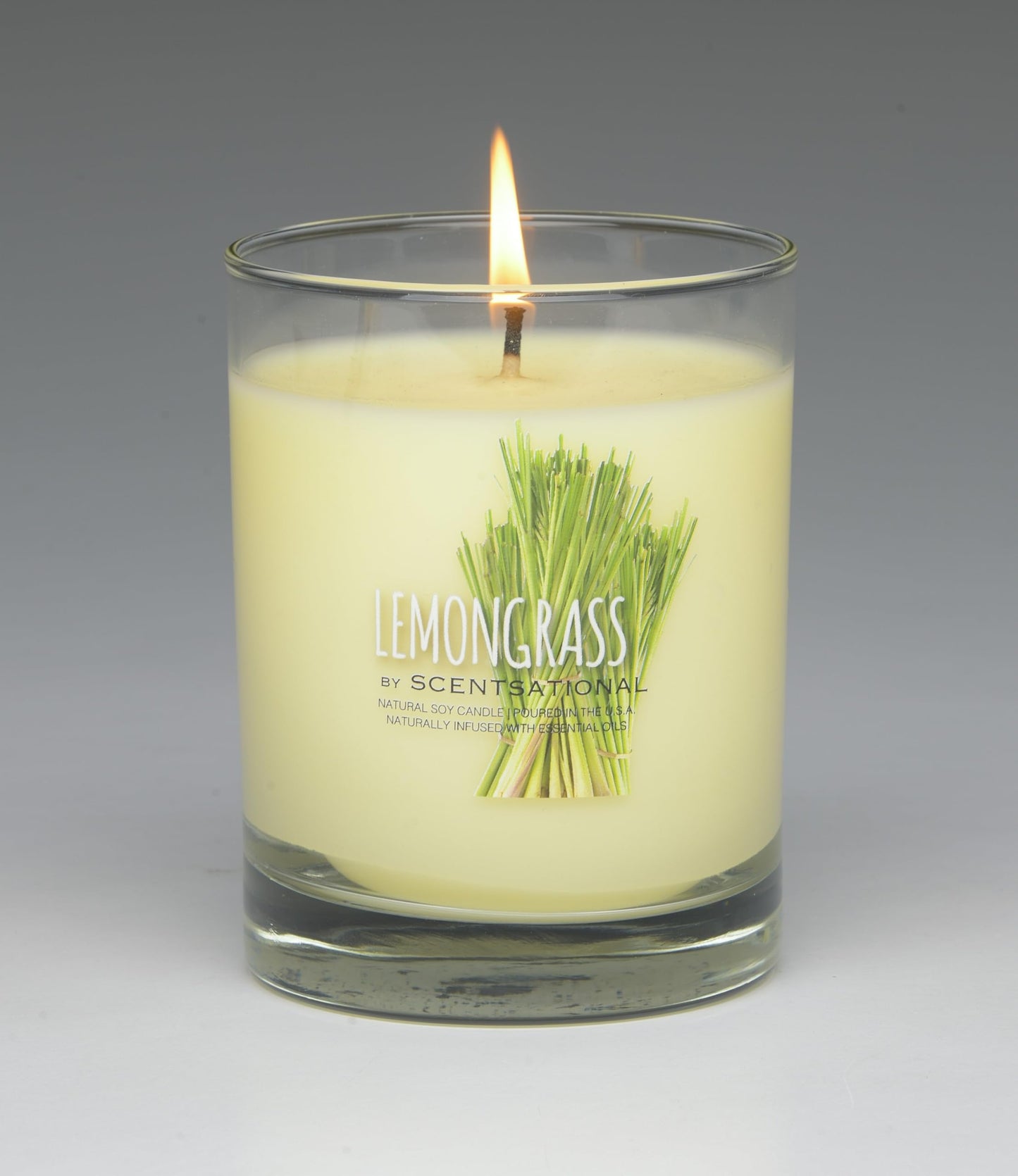 Scentsational Lemongrass Soy Candle, 11 oz, 50-60 Hour Burn Time, Gift Wrapped