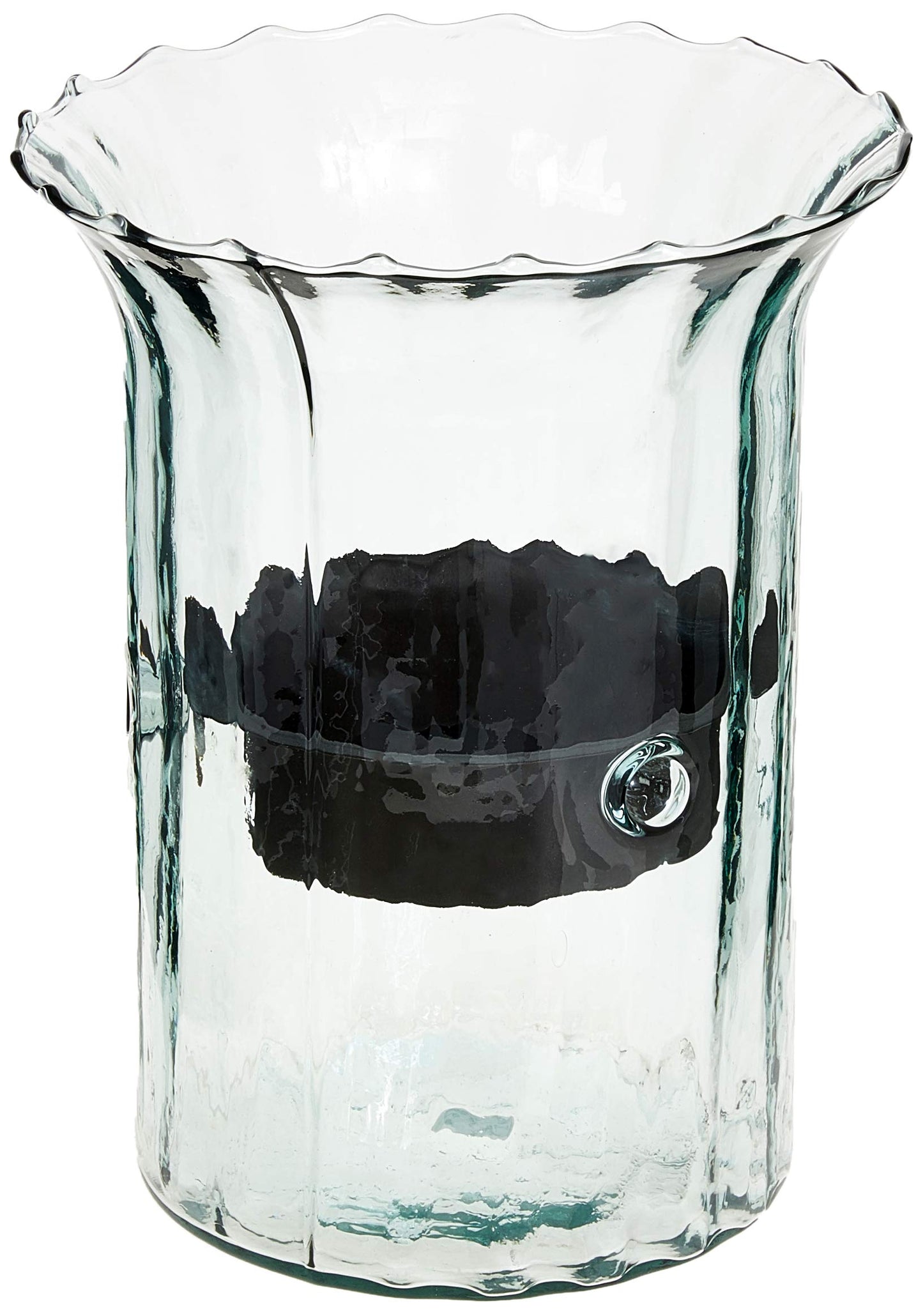 KALALOU Small Ribbed Glass Candle Cylinder, One Size,
