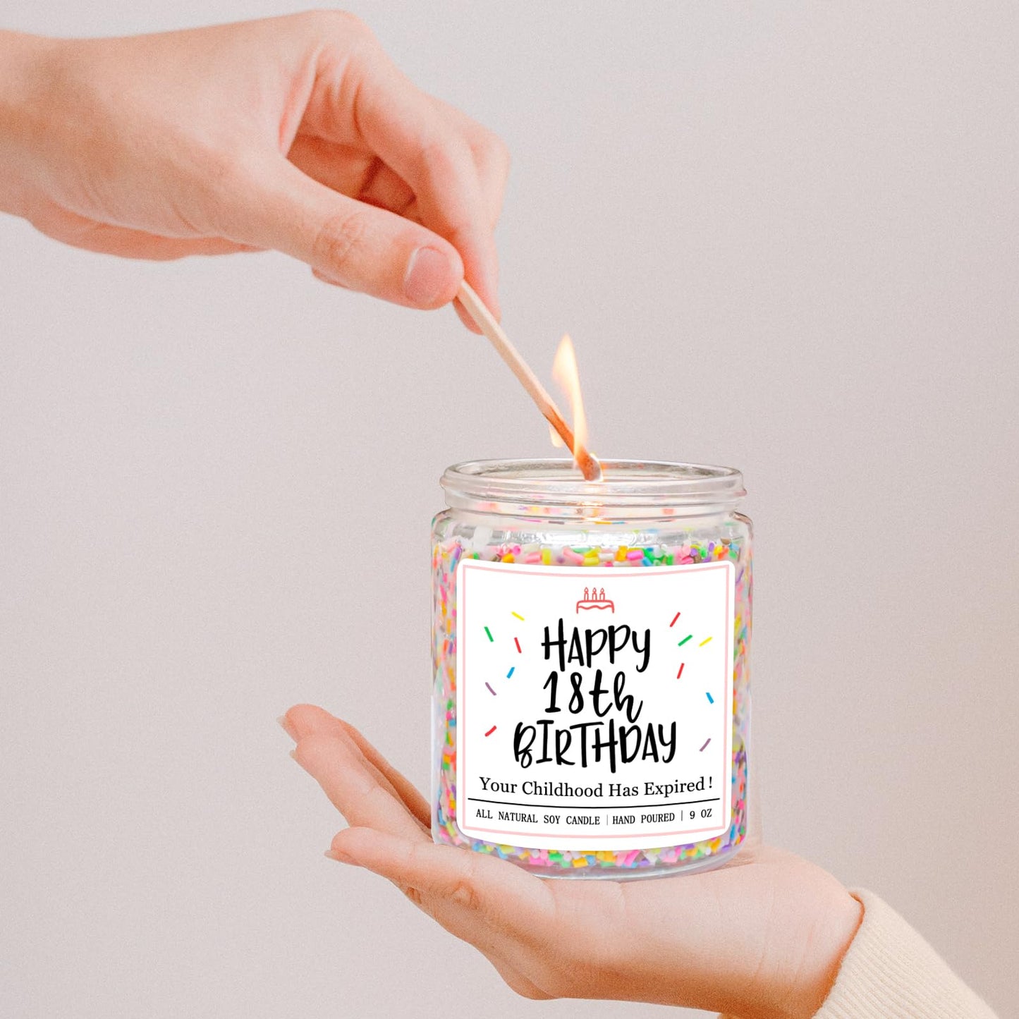Homsolver 18th Birthday Gifts for Girls Boys, Vanilla Scent Ideas 18th Birthday Candles for Sister, Daughter, Best Friends, Handmade Aromatherapy with 50+ Hour Burn Time, Funny Birthday Decorations