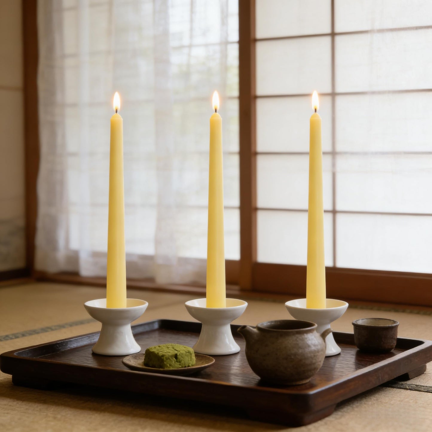 12-Pack Yellow Taper Candles, 10 Inch Unscented Dripless Candlesticks, Long-Lasting Burn Time of 7-8 Hours, Perfect for Home Décor, Weddings, and Events
