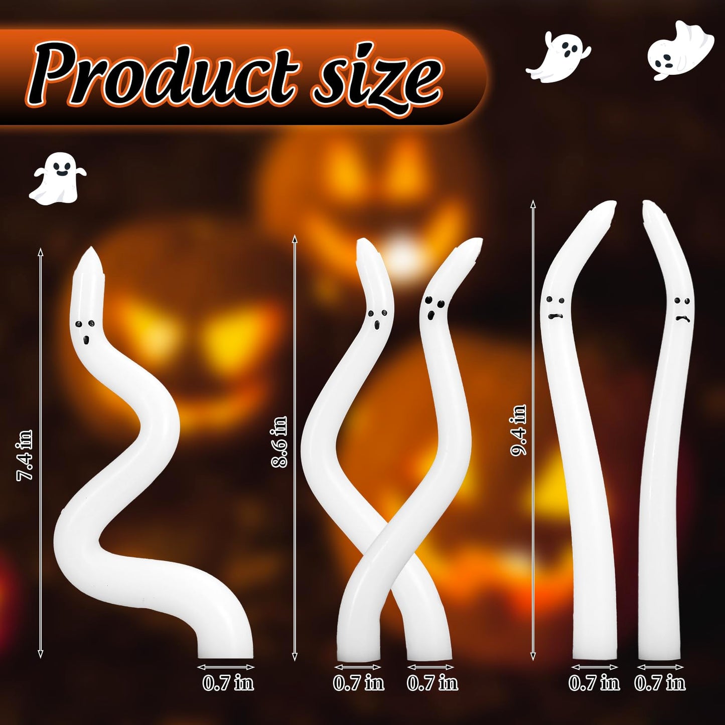 FYSUIMU 5 Pcs Halloween Ghost Taper Candles Funny Ghost Expression Twisted Wax Candles Decoration for Home Indoor Trick or Treat Party Table Supplies