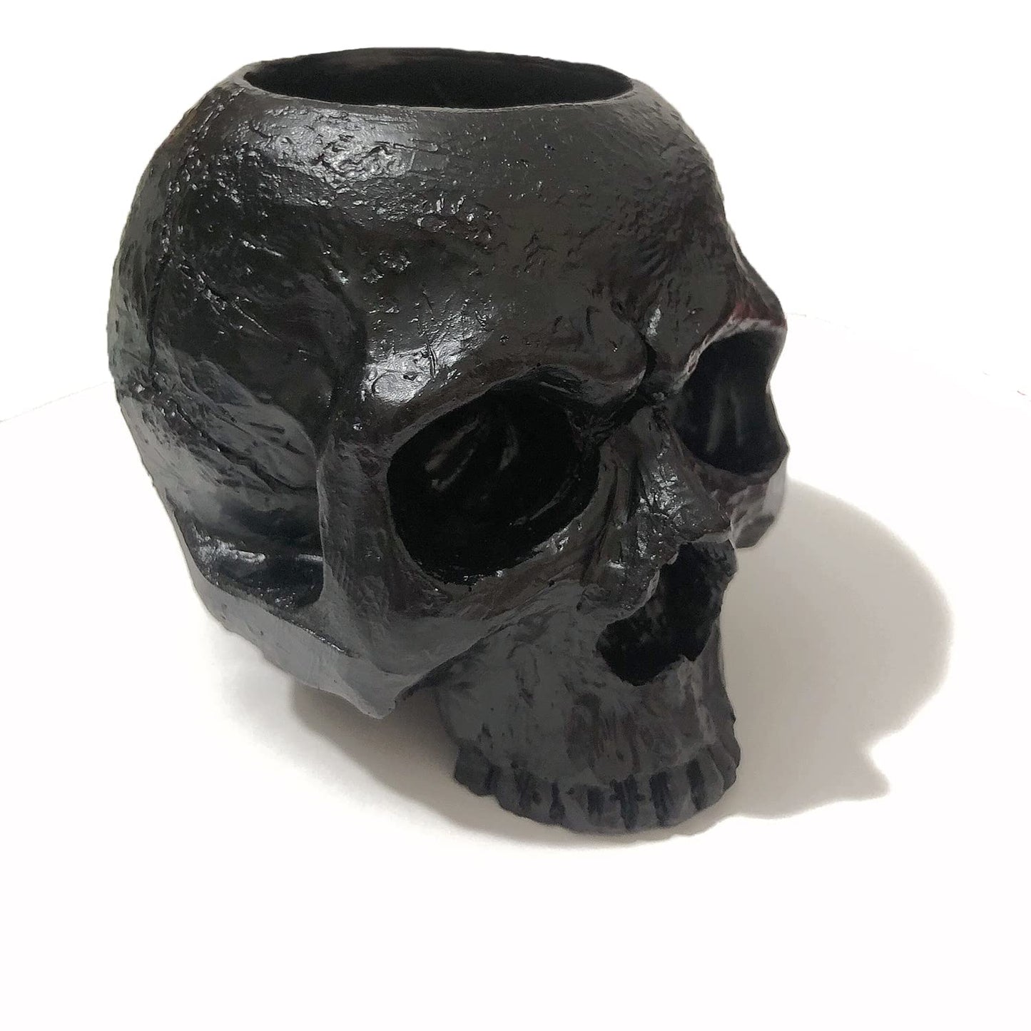 VICDUEKG 2 Pcs Skull Candle Holder Skeleton Candlestick Holders Tealight Resin Candlestick Crafts for Party Halloween Graveyard Outdoor Bar Home Decoration, Black and White