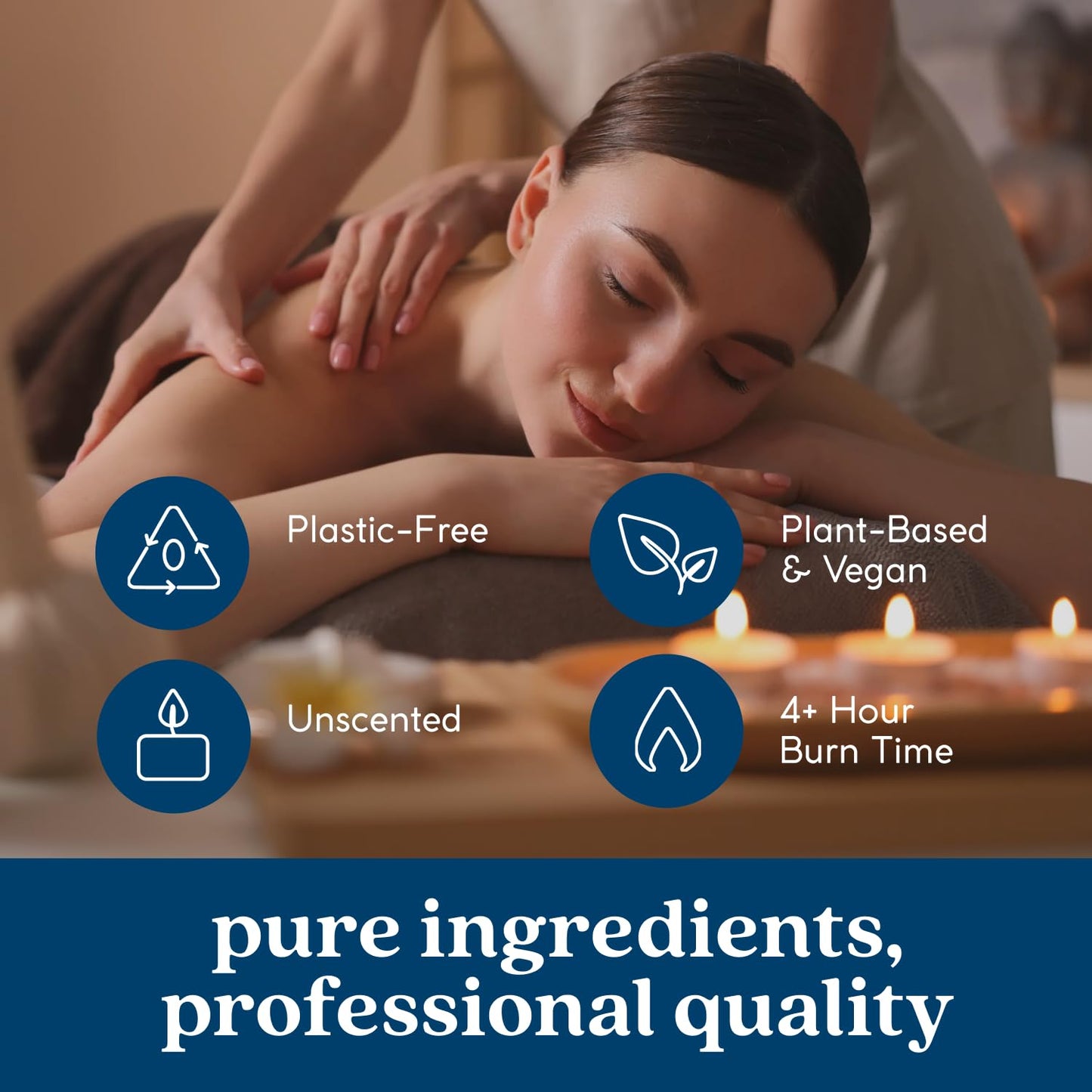 GoodLight Unscented Vegan and Paraffin-Free Tea Light Candles (24 Candles)