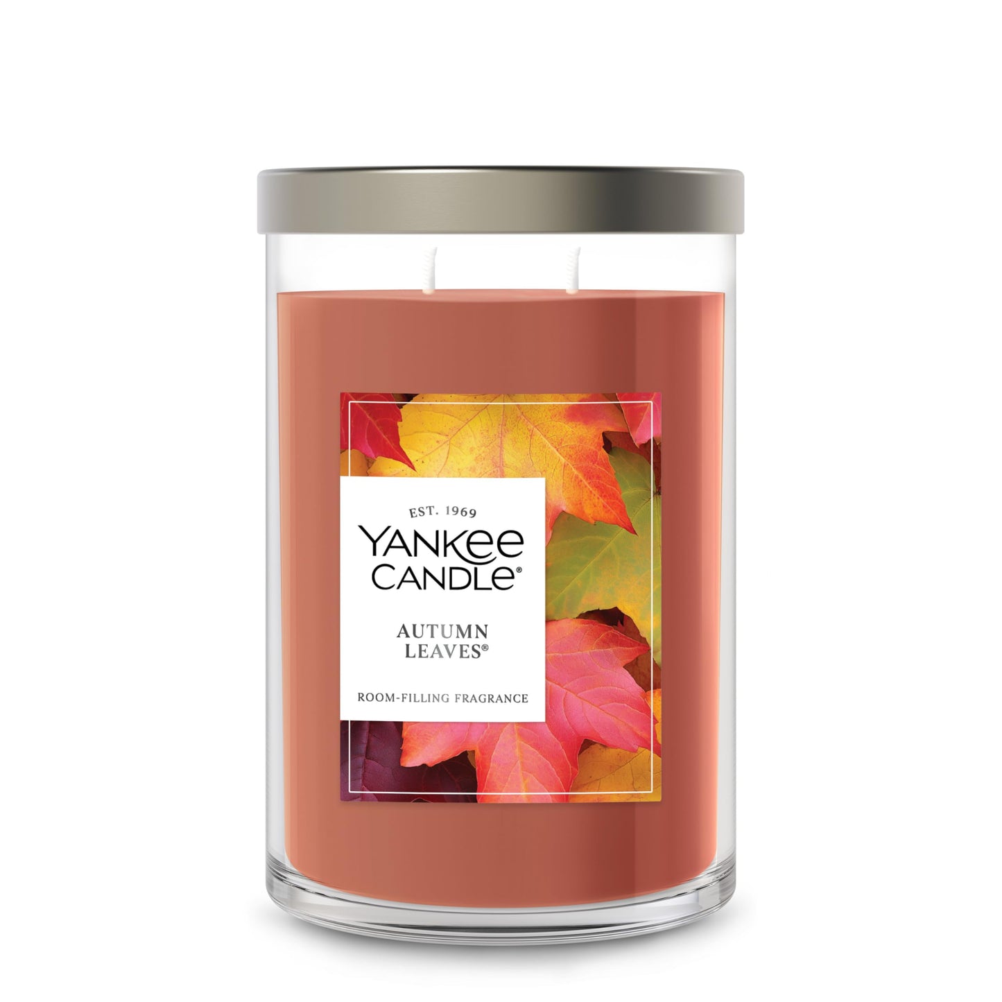 Yankee Candle Large Tumbler Scented Candle with up to 80 Hour Burn Time, Premium Plant Wax Blend for Consistent Burn, 20 oz Tumbler Candle with Room Filling Fragrance, Autumn Leaves
