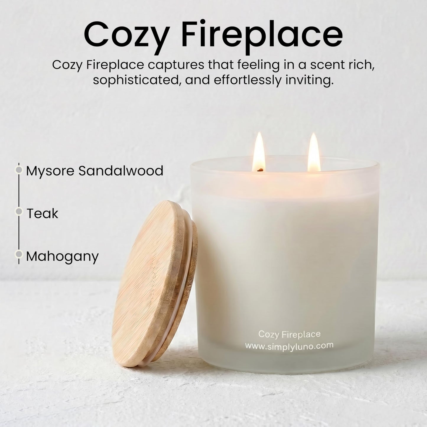 Cozy Fireplace | Tobacco & Wood Scented Candle | 14oz Soy Wax Large Candle | 50+ Hour Long Lasting Candle | Fall and Winter Home Scent| Luxury Jar Candle | Luxury Gift Box for Men