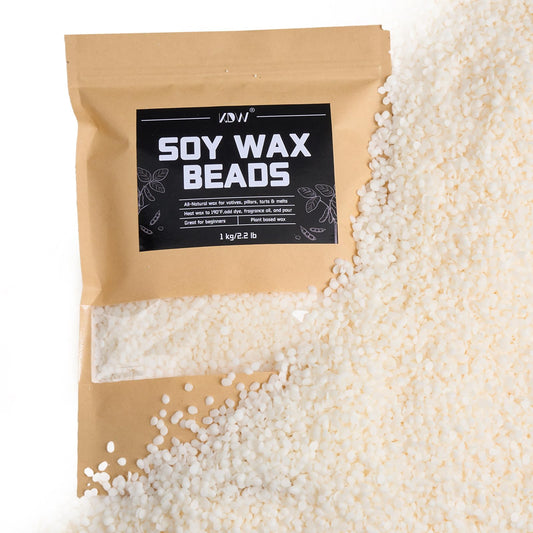 KDW Soy Wax Beads for Candle Making 2.2lb Bag Natural Premium Granular for DIY Candle Making Clean Burning Low Soot