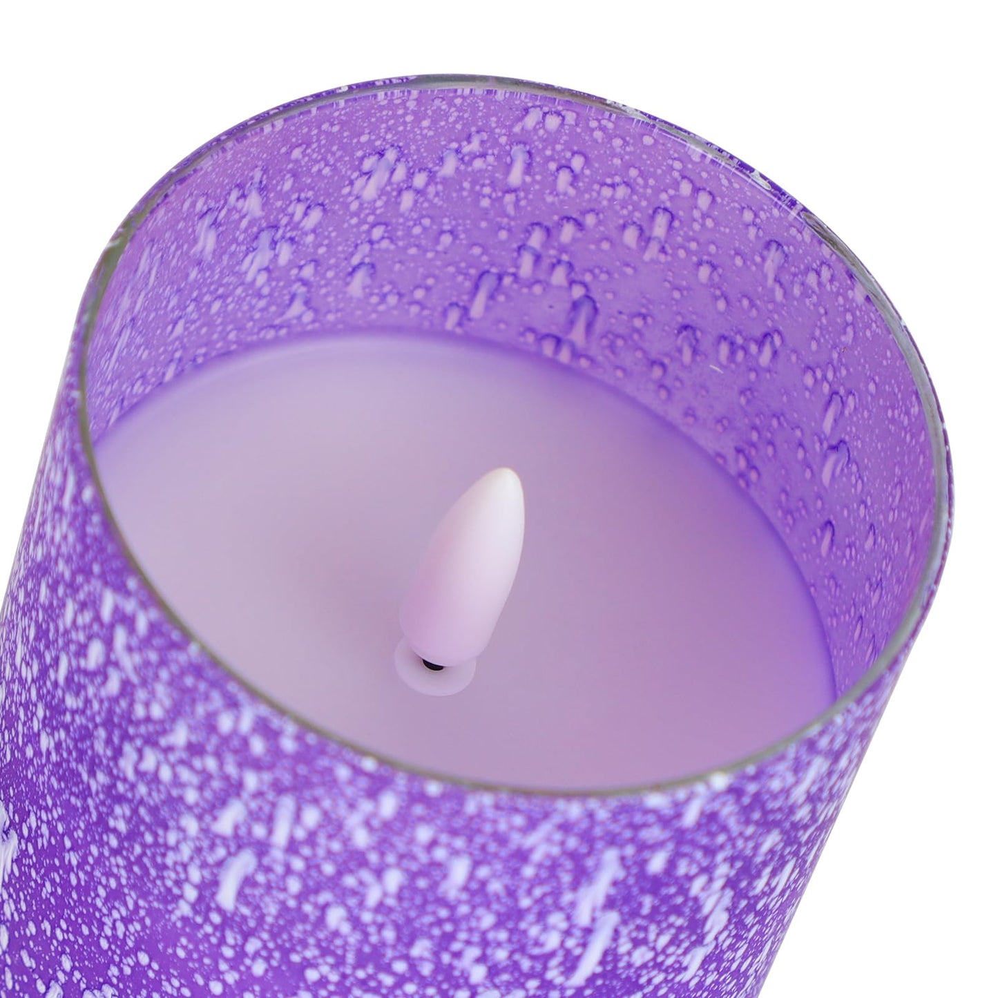 HJANDHJ Purple Flameless Candles with Remote, Flickering Battery Operated Candles with Timer, Set of 3 LED Pillar Candles for Outdoor Indoor Wedding Home Party Decor