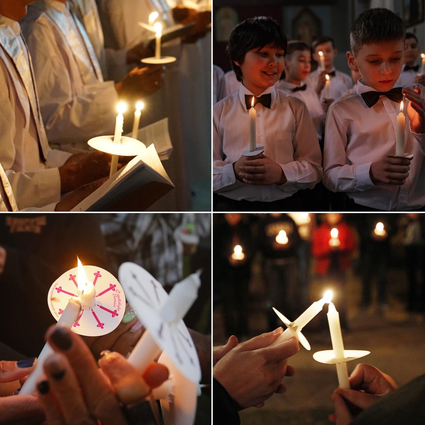 100Pack 4inch White Church Service Taper Candles with 3 Inch Paper Drip Catchers，Smokeless and Unscented | Ideal for Prayers, Vigil,Memorial Services, Religion,Shabbat, Prayer Candles