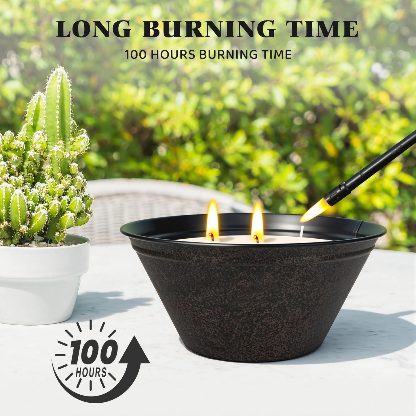 Citronella Candles Outdoor Large 23oz 3-Wick Natural Citronella Lemongrass Soy Wax Bucket Candle Up to 100 Hours Outdoor Candles for Patio,Yard,Fishing,Home Decor,Backyard in Summer