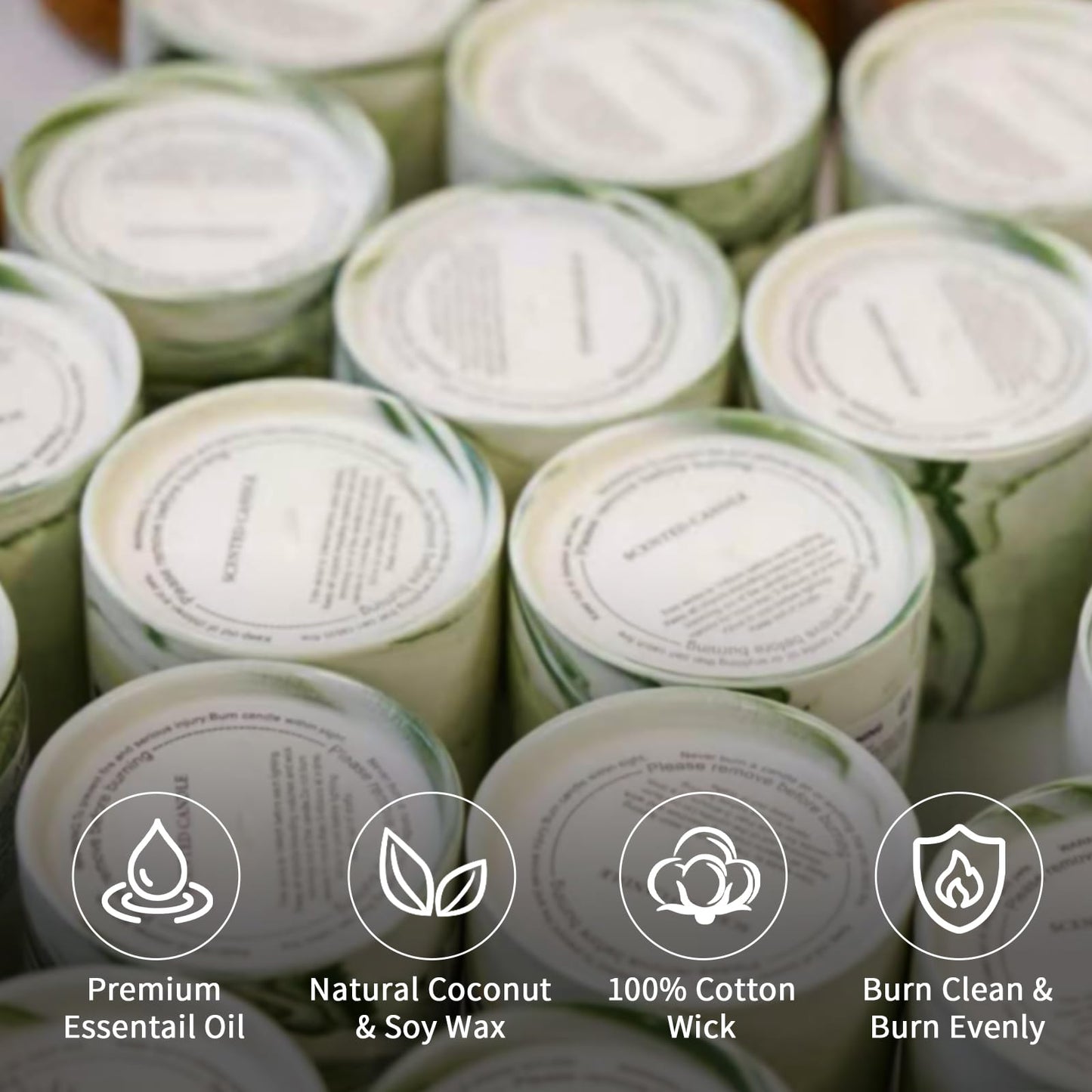 Rozzanguo Luxury Marble Jar Scented Candle | Women Men | Non Toxic 100% Natural Coconut & Soy Wax Blend Cotton Wick | Hand Poured Highly Scented Long Lasting (Jasmine & Sandalwood, Oud, 7 Ounces)
