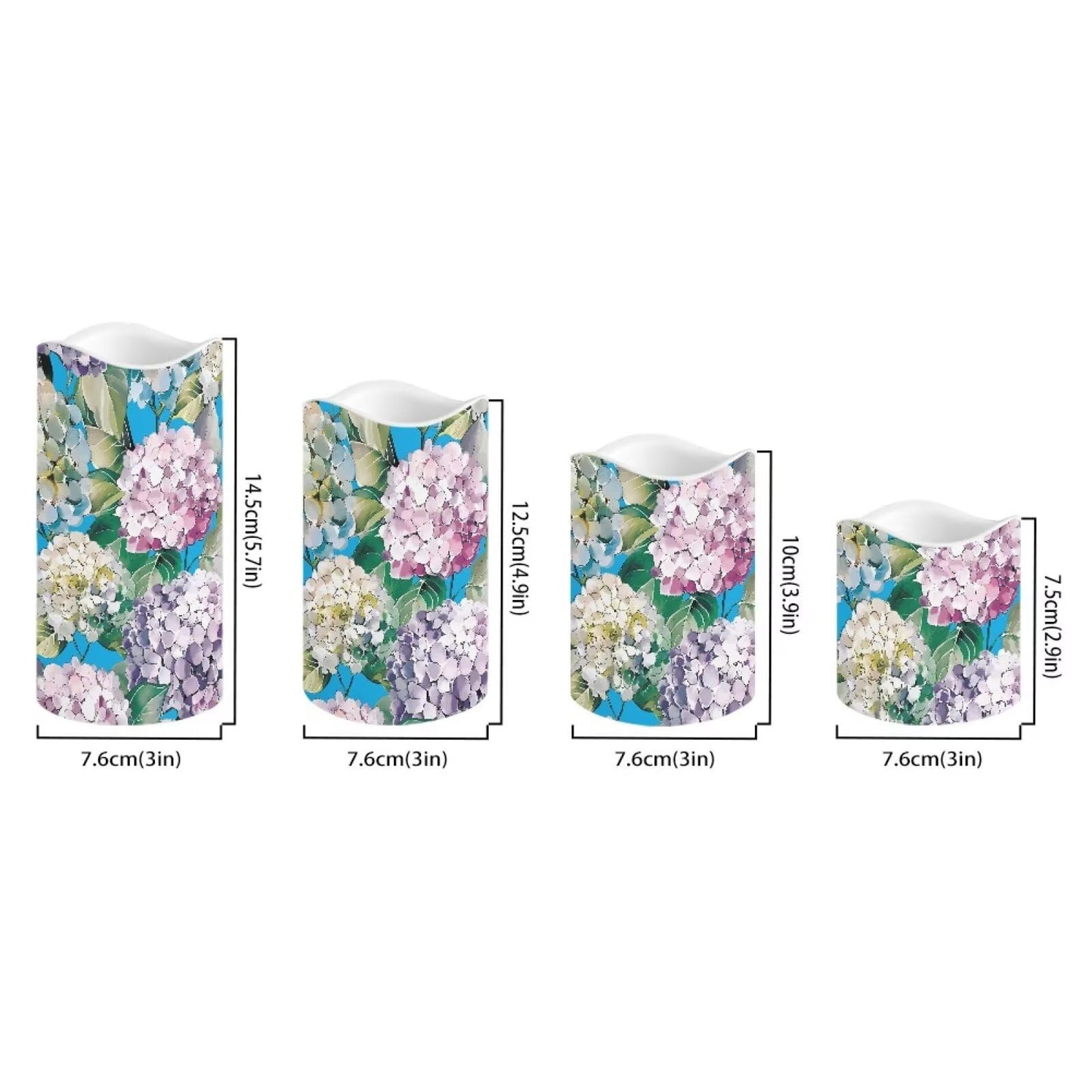 Cozeyat Big Flower Flameless Candles 4 Pack Battery Operated LED Pillar Candles with Remote Control Timer Color Changing for Home Wedding Beach