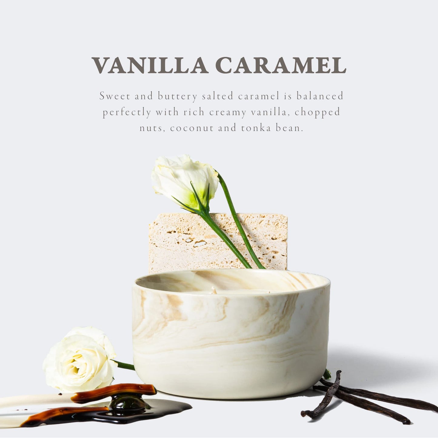 Vanilla Caramel Soy Candle, 14.8oz Soy Wax, 3 Wicks, Long-Lasting with Heat-Resistant Ceramic Jar, Soy Candles for Home Scented, Large Candle Gift for Womens at Living rooms Bedrooms Bathrooms Offices