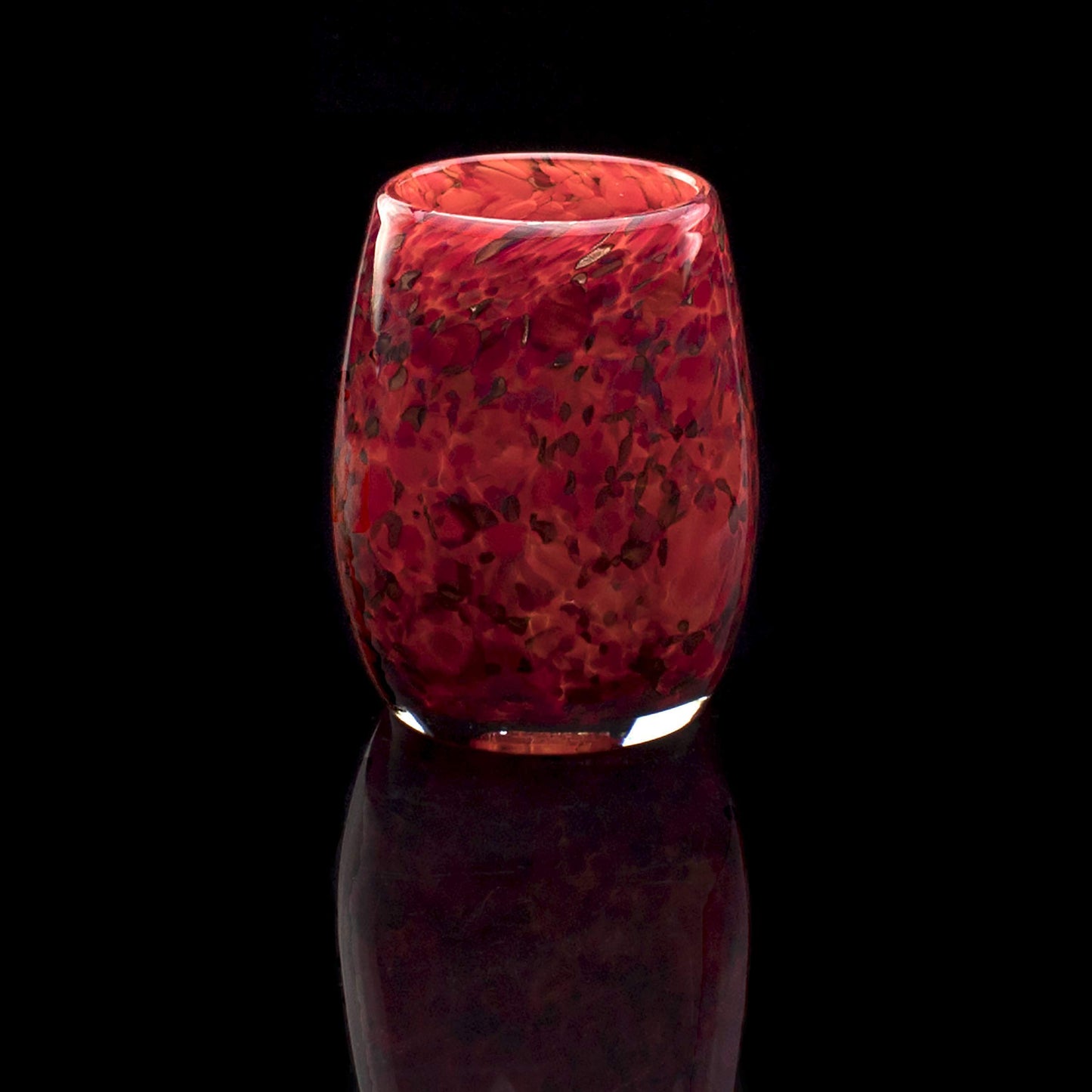 Totally Blown Glassworks Votive Candle Holder, Tea-Light, Handmade Blown Glass, Accent Vase, Centerpiece, Home Decor, Artist Dehanna Jones, Seattle, WA. (Red-Red Wine)