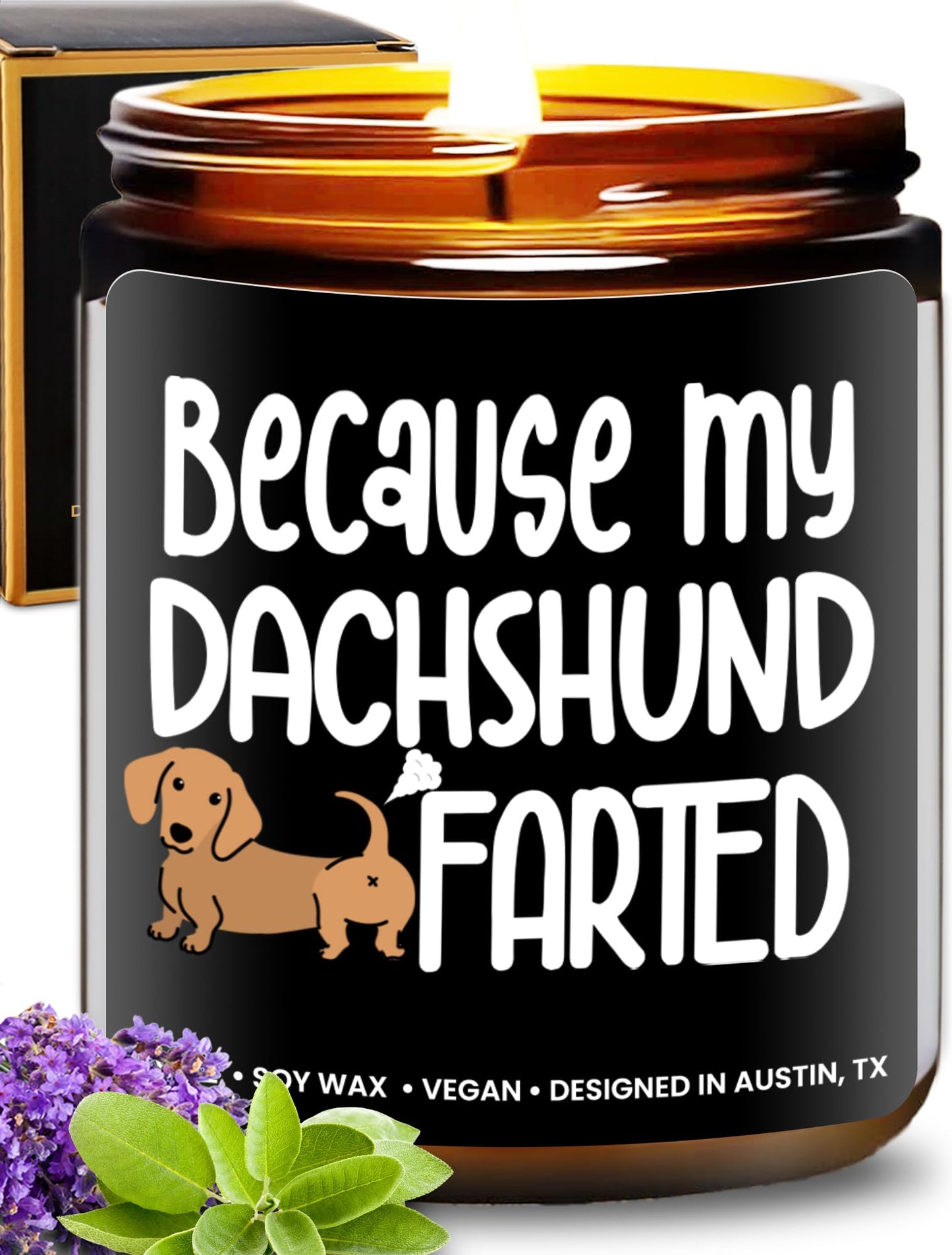 Funny Dachshund Candle, Dachshund Gifts for Women and Men, Unique Funny Pet-Themed Gift Ideas, Best Present for Pet Lovers, Perfect Presents for Dog Mom & Dog Dad, Birthday, Christmas, Gift-Ready