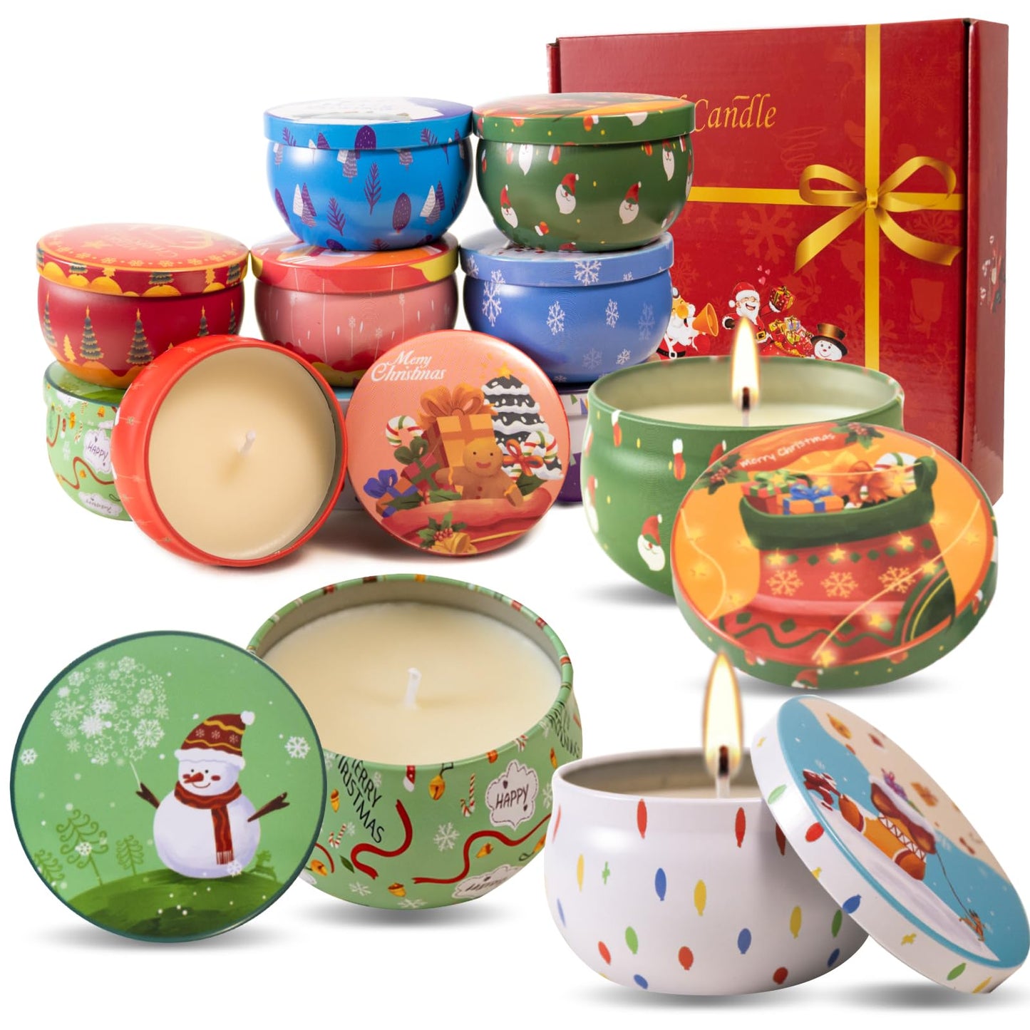 Scented Candles Gifts Set, 9 Pack Scented Candle Set Fragrances Flavor Natural Soy Wax 2.5oz Candles for Christmas Gift, Women, Mom, Wife, Birthday