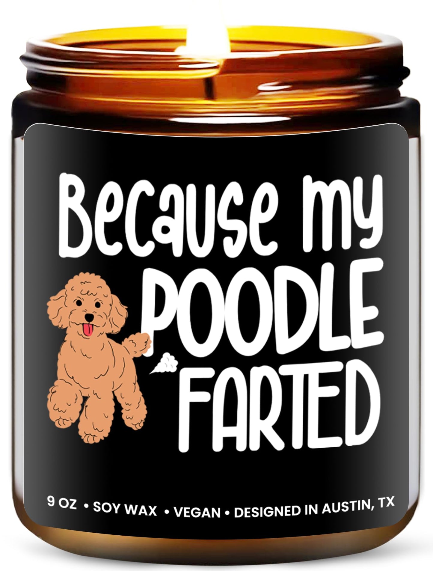 Funny Poodle Candle, Poodle Gifts for Women and Men, Unique Funny Pet-Themed Gift Ideas for Her, Best Present for Pet Lovers, Perfect Present for Dog Mom and Dog Dad, Birthday, Christmas, Gift-Ready