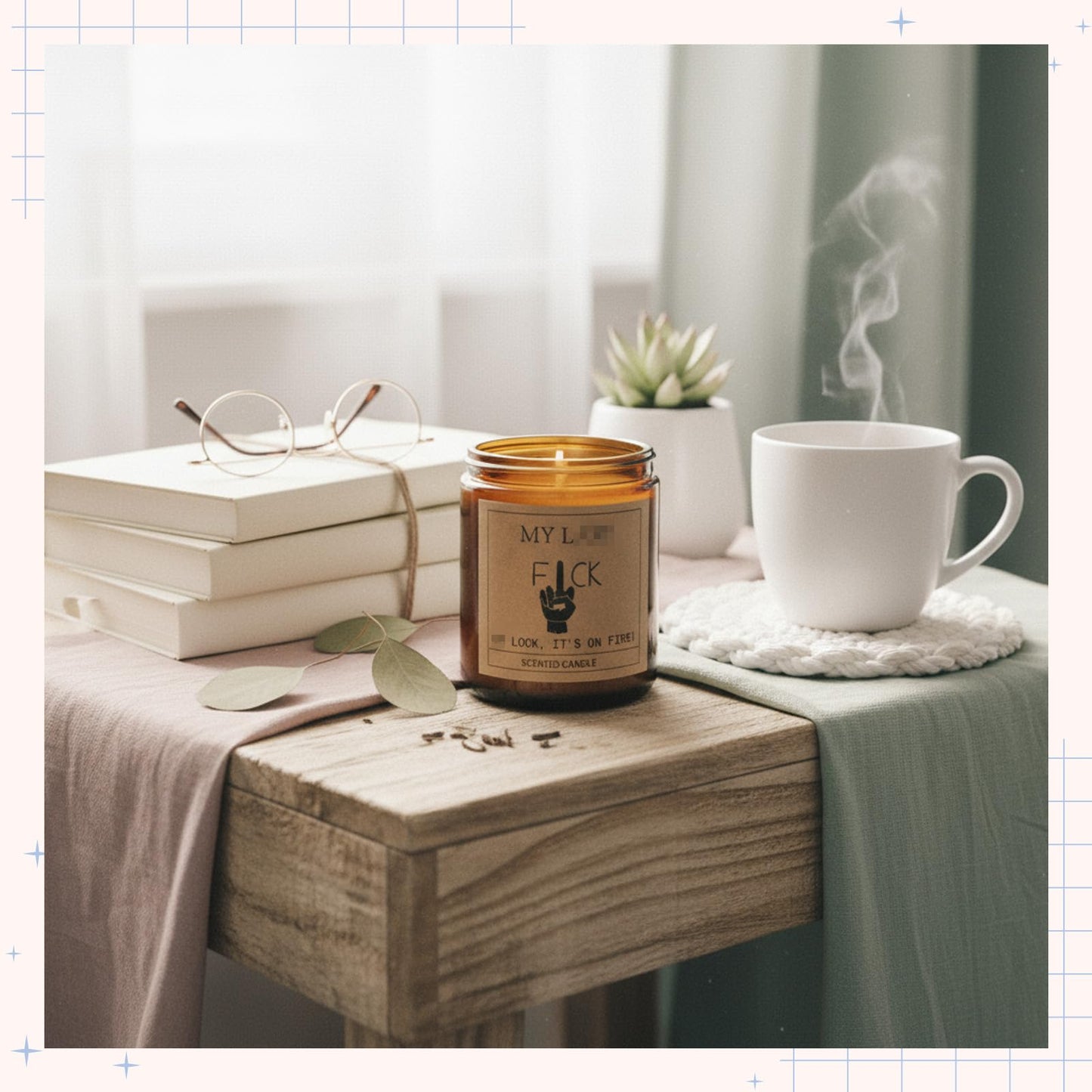 Nuanchu Funny Relaxation Valentines Gifts for Women Men, Last Word Look It's on Fire Candle, Cool Birthday Gift for Her, BFF, Valentine's Day Sarcastic Presents, Lavender Scented Candle, 7oz