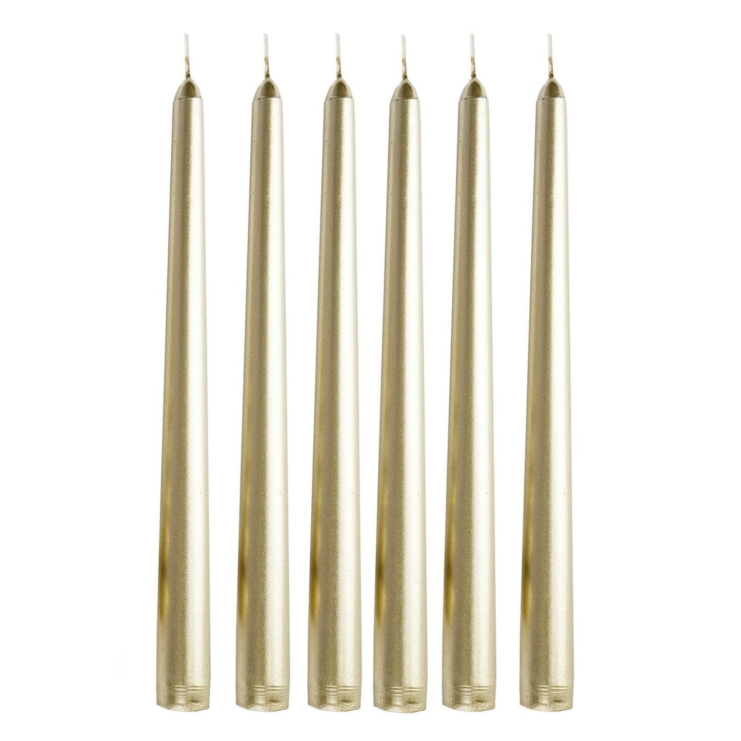 Tableclothsfactory 10" Tall Premium Quality Dripless Unscented Gold Taper Candles Wedding Dinner Candles Set of 12