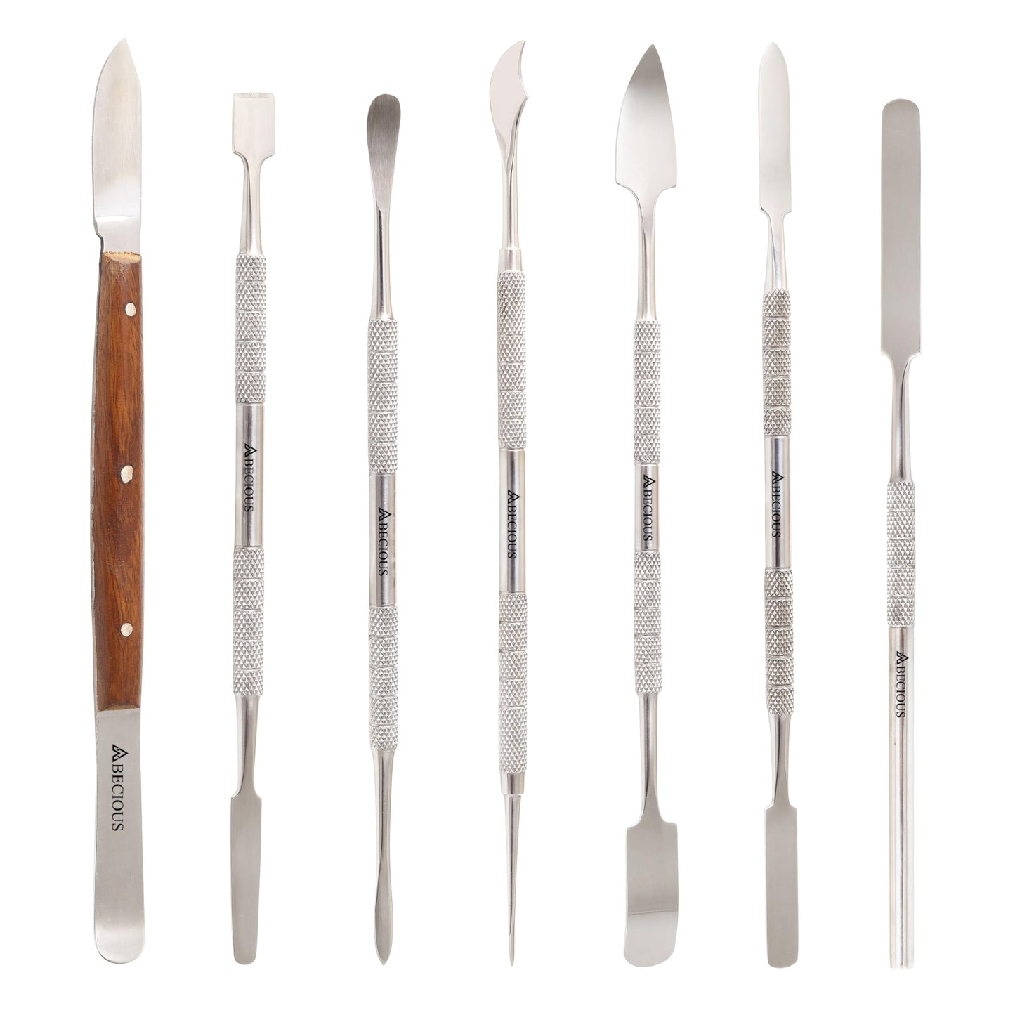 ABECIOUS Wax Carving Tools Set (7Pcs), Metal Clay Sculpting Tools, Stainless Steel Double Ended Premium Dab Tool for Carving, Modeling, Sculpting and Shaping