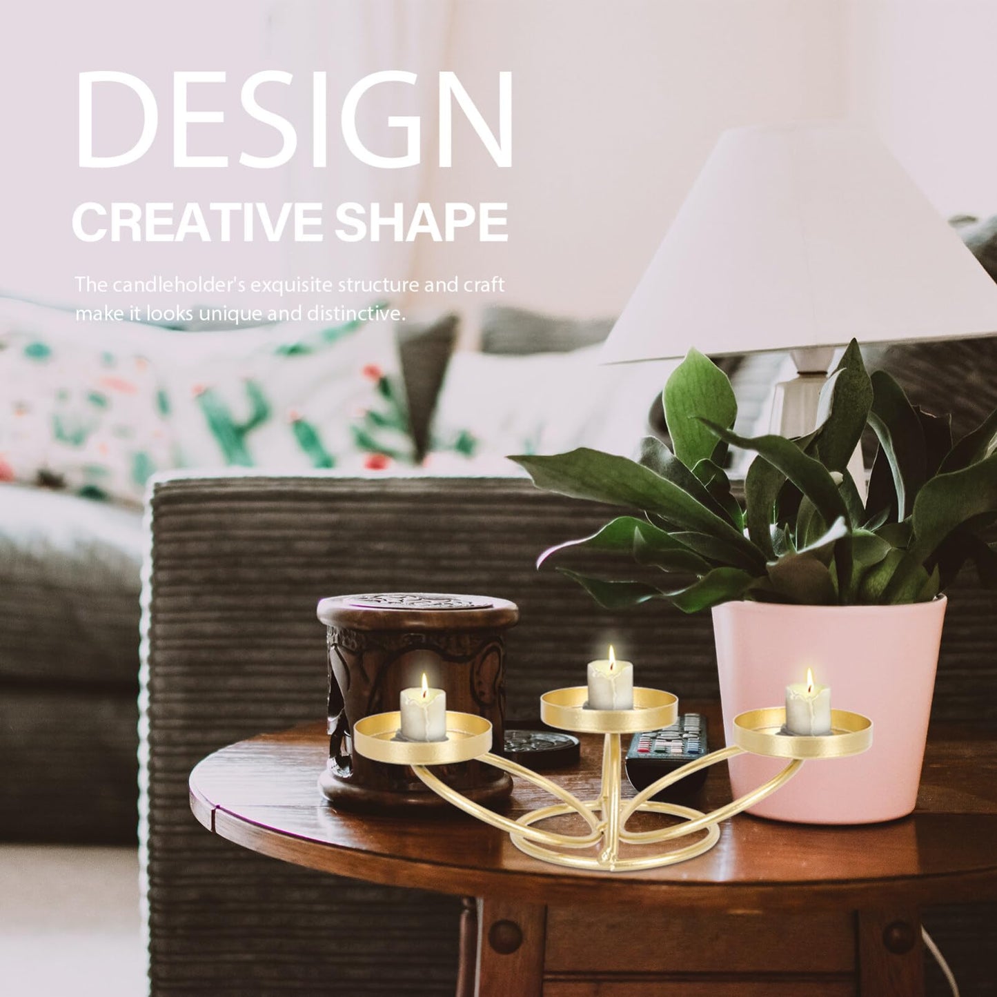 Beaupretty Metal Candelabra Candle Holder 3 Arms Candle Holders Christmas Metal Candelabra Taper Candle Stand Retro Candle Stand Candlestick Cup for Fireplace Table Wedding Decoration