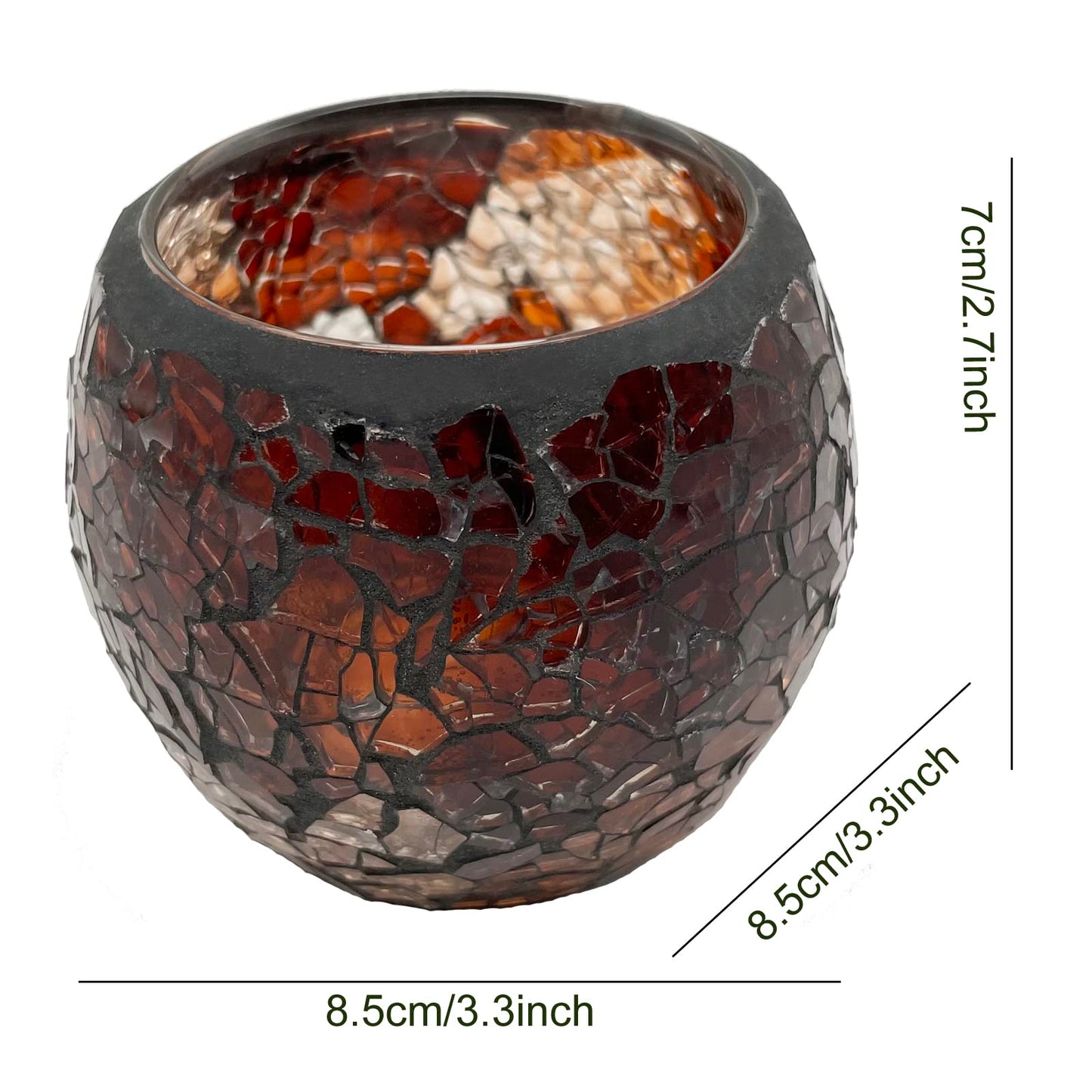 FlyEgg Romantic Mosaic Cracked Candle Holder,Candle Lamp Aromatherapy Candlescape Bowl for Valentine's Christmas Table Centerpiece,Party Decoration (Gold)
