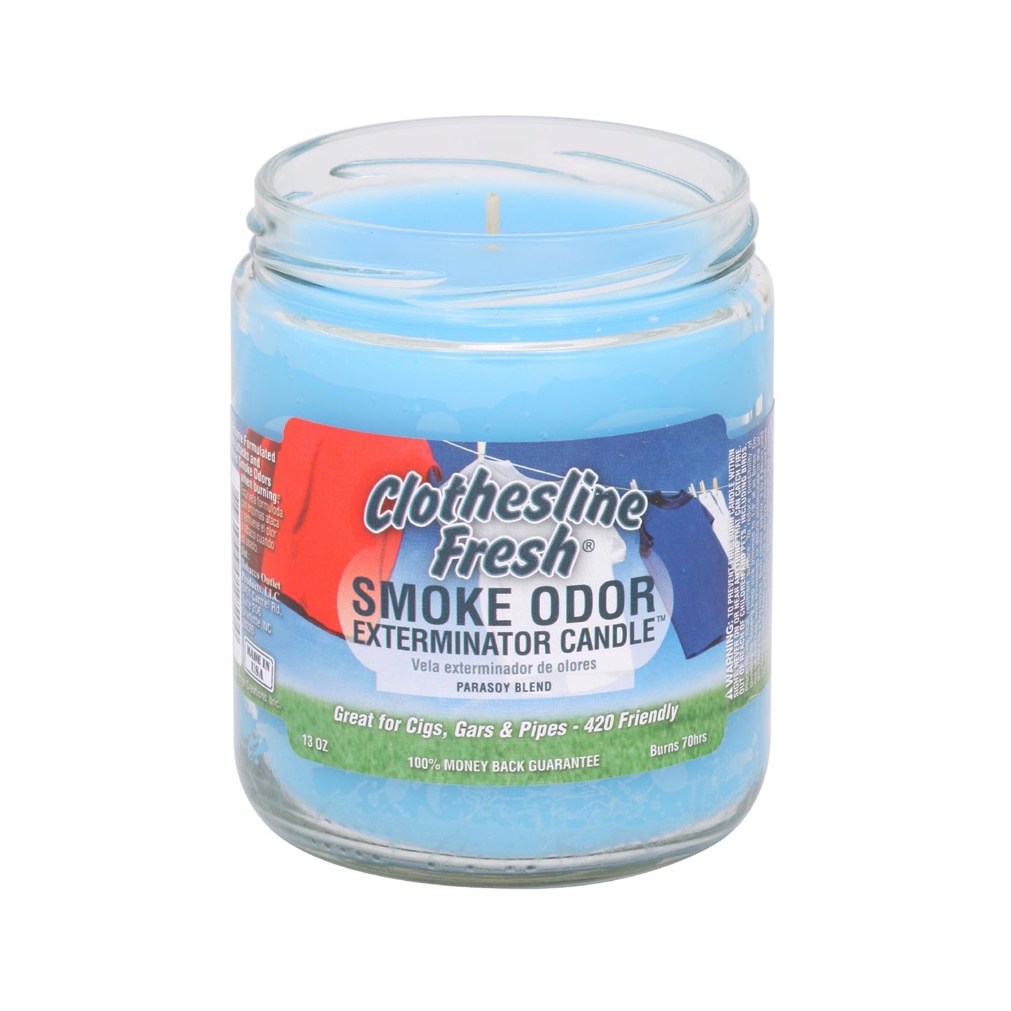 Smoke Odor Exterminator 13oz Jar Candle, Clothesline Fresh